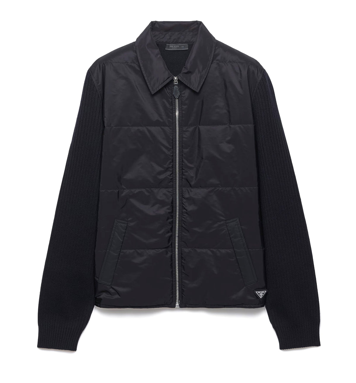 Wool and Re-Nylon gabardine cardigan