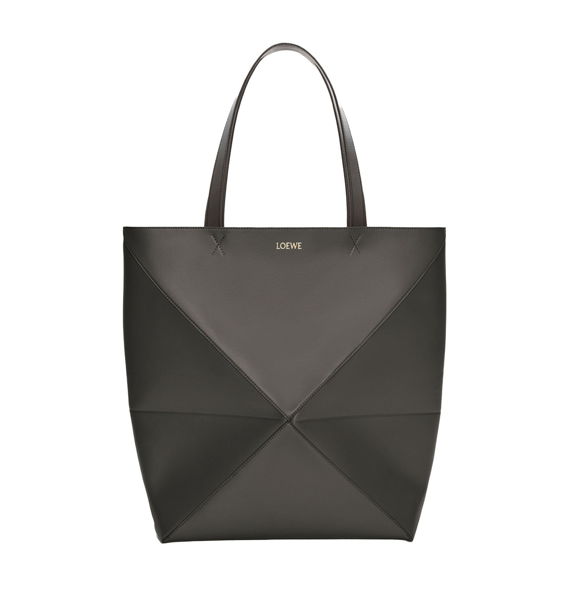 XL Puzzle Fold Tote in Shiny Calfskin