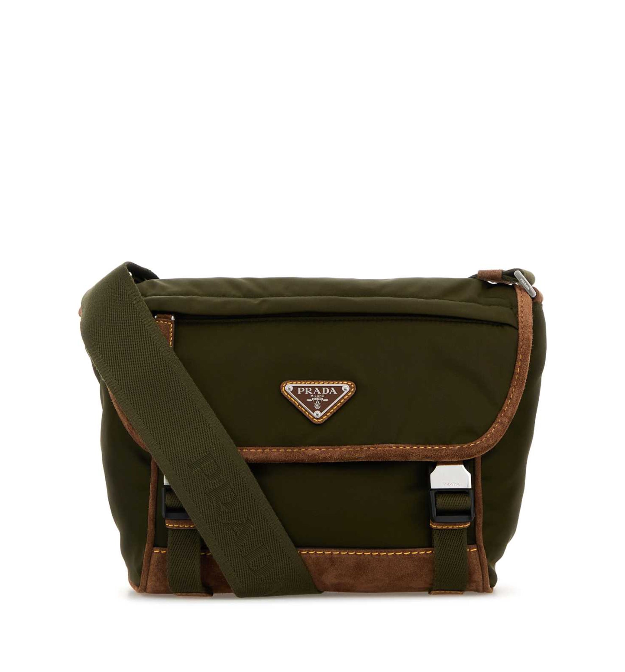 Medium Re-Nylon And Suede Shoulder Bag