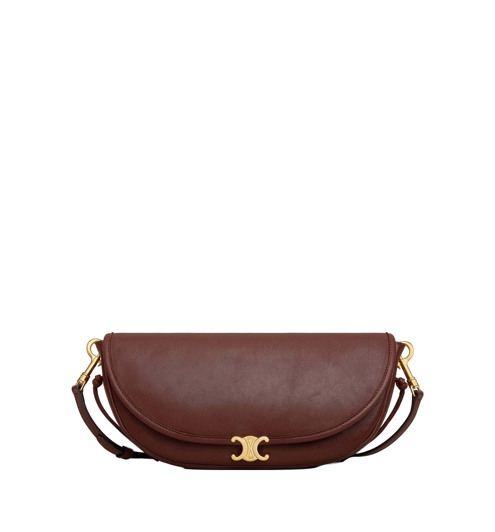 Soft Triomphe Little Halfmoon In Shiny Lambskin