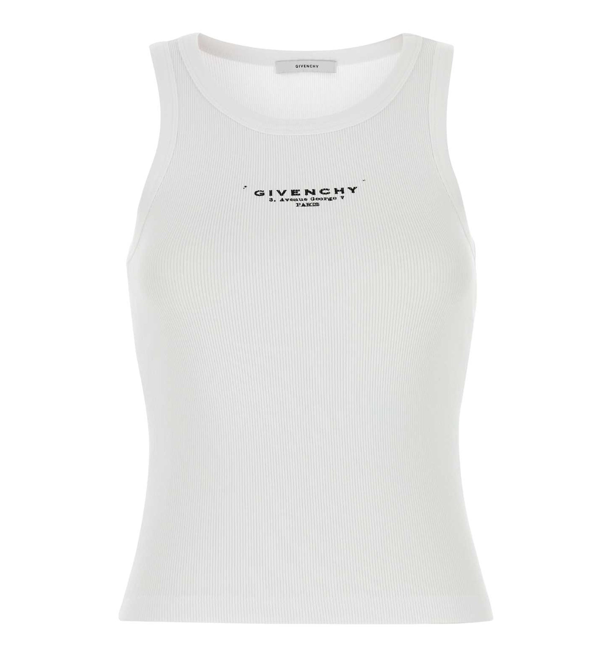 Slim Fit Tank Top In Cotton With Givenchy Stamp Print