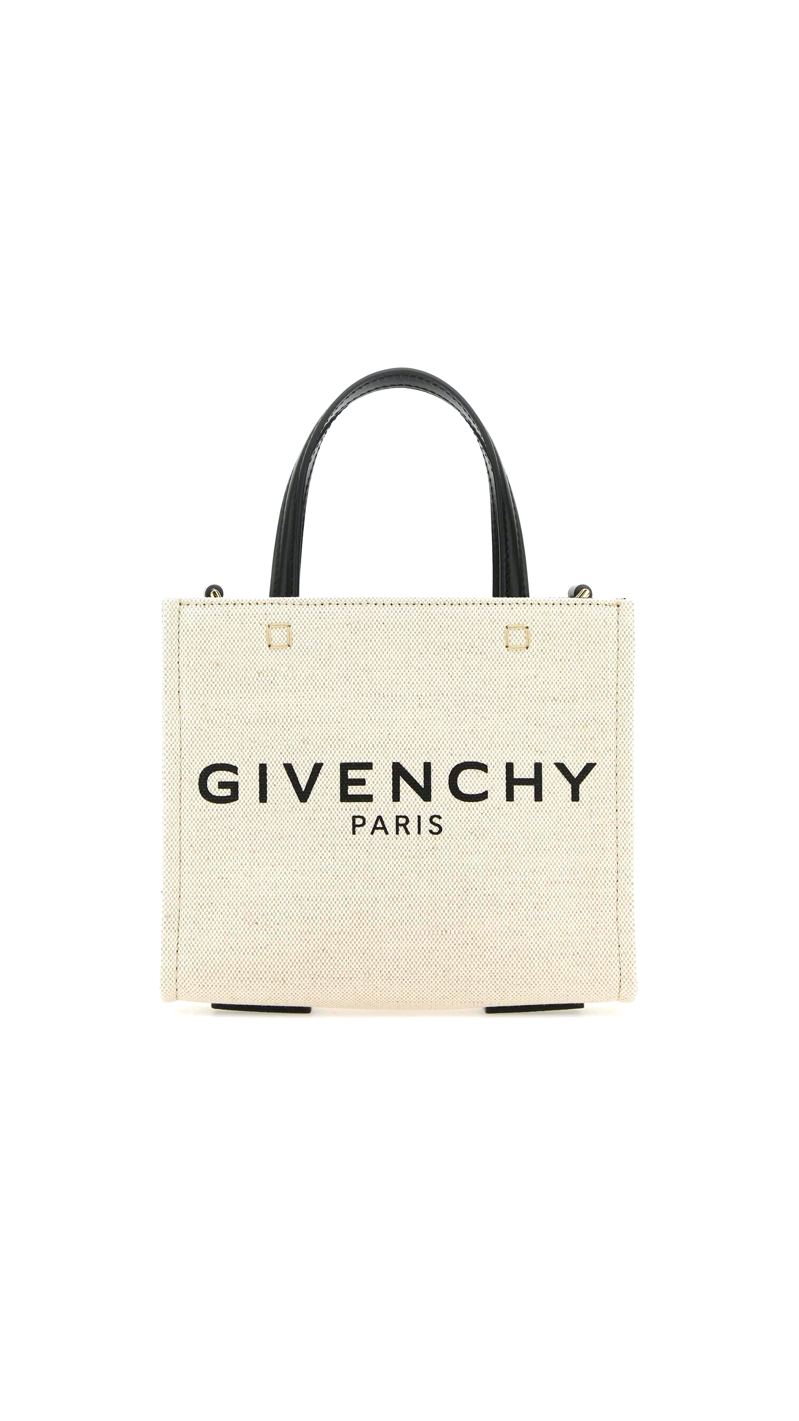 Mini G-tote Shopping Bag In Canvas - Beige