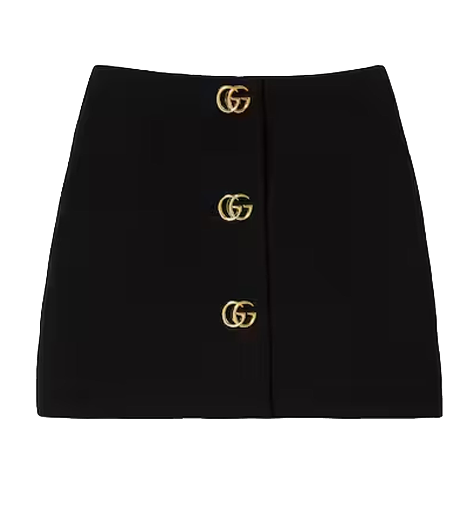 Crêpe Wool Skirt With Double G Button