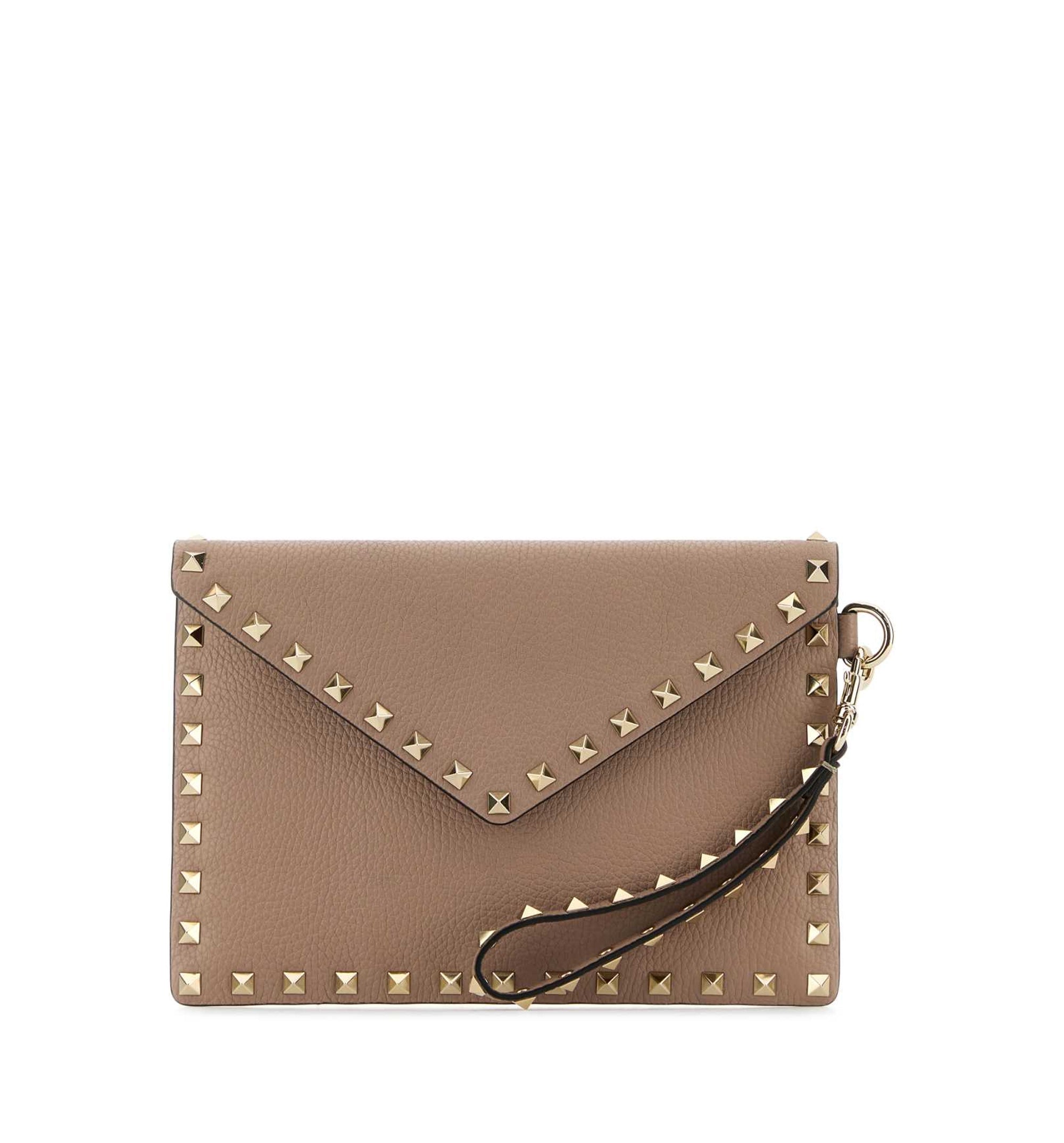 Rockstud Small Leather Clutch