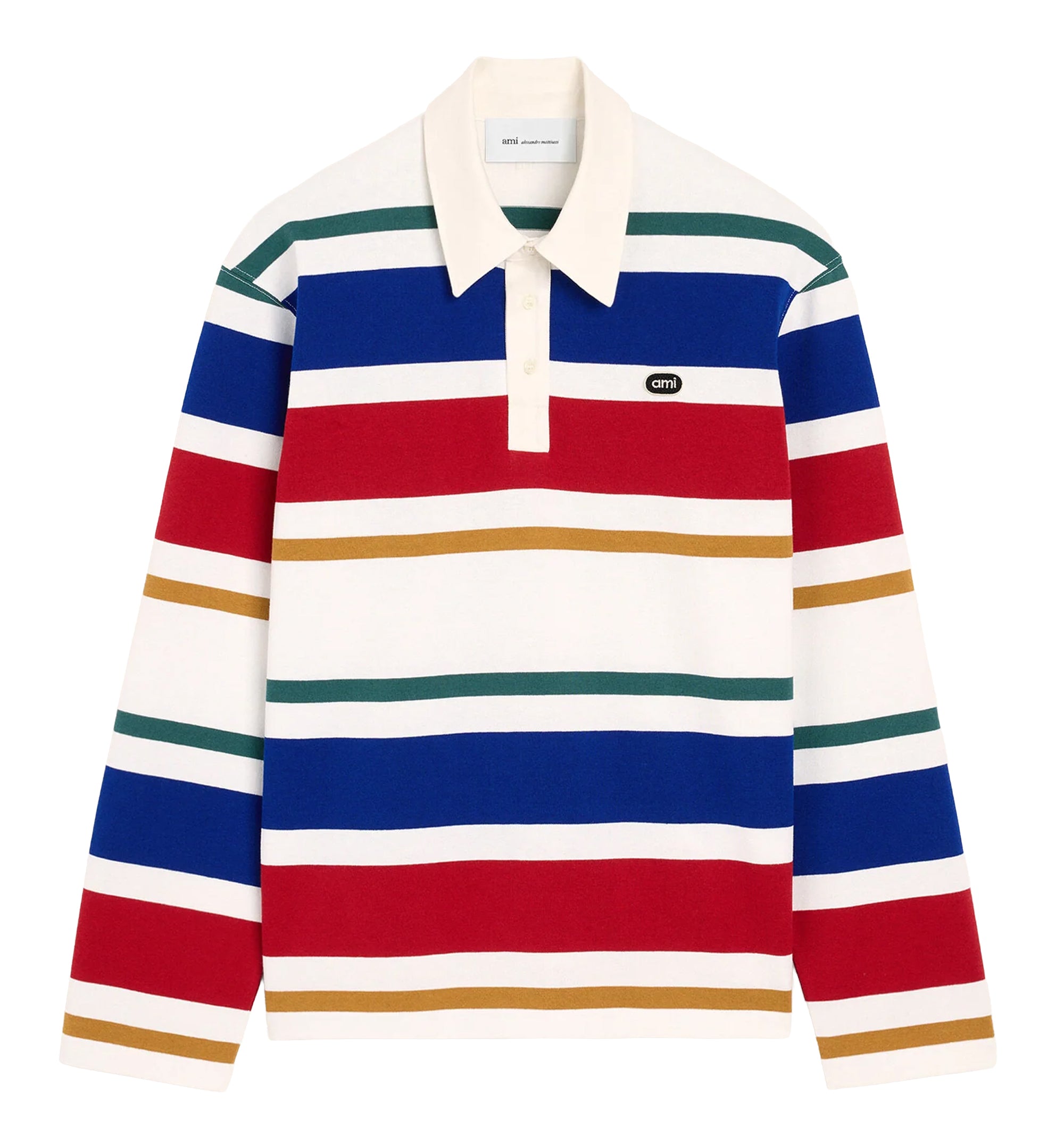 Striped Cotton Polo With Ami Patch