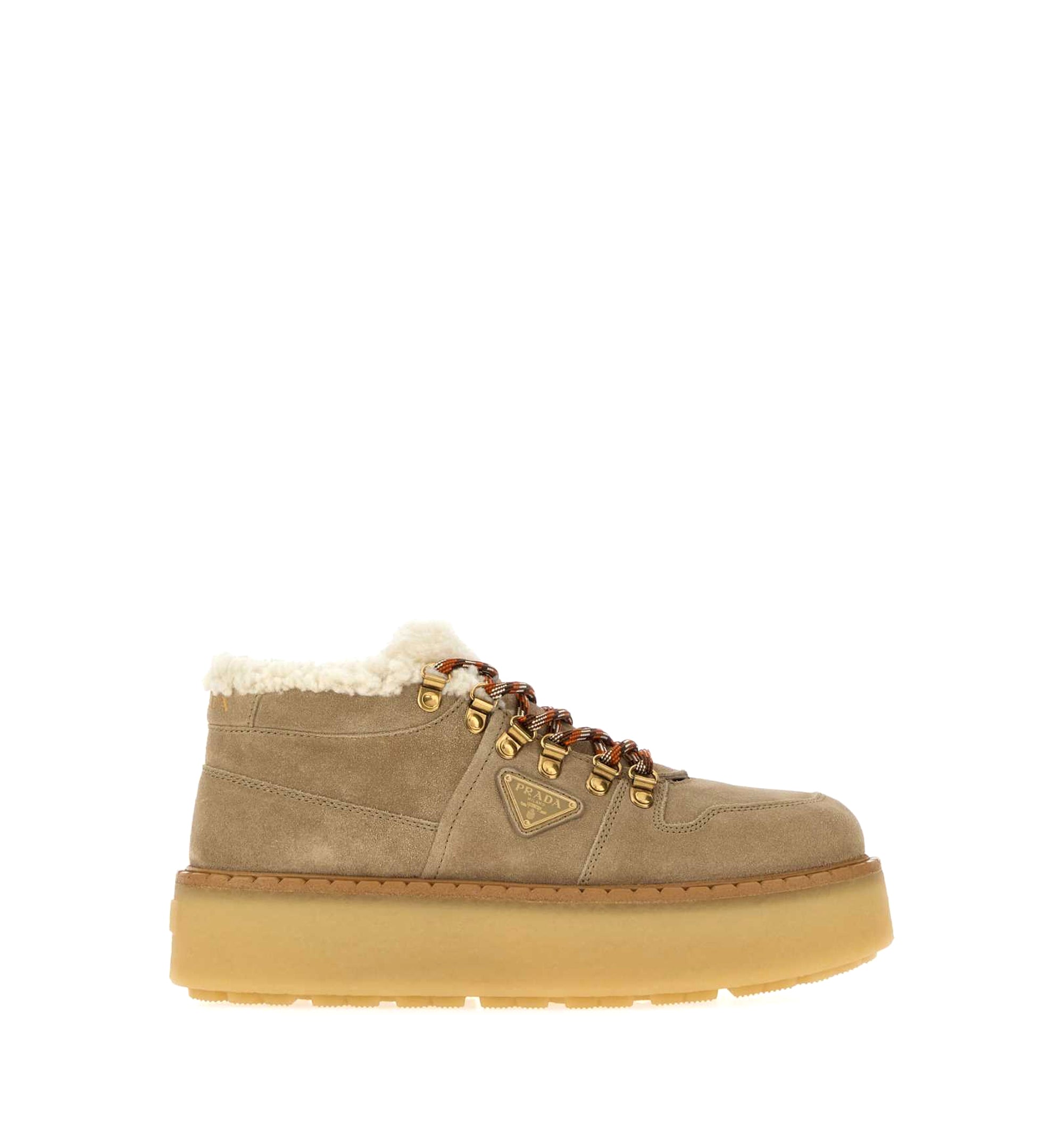 Shearling-lined suede booties
