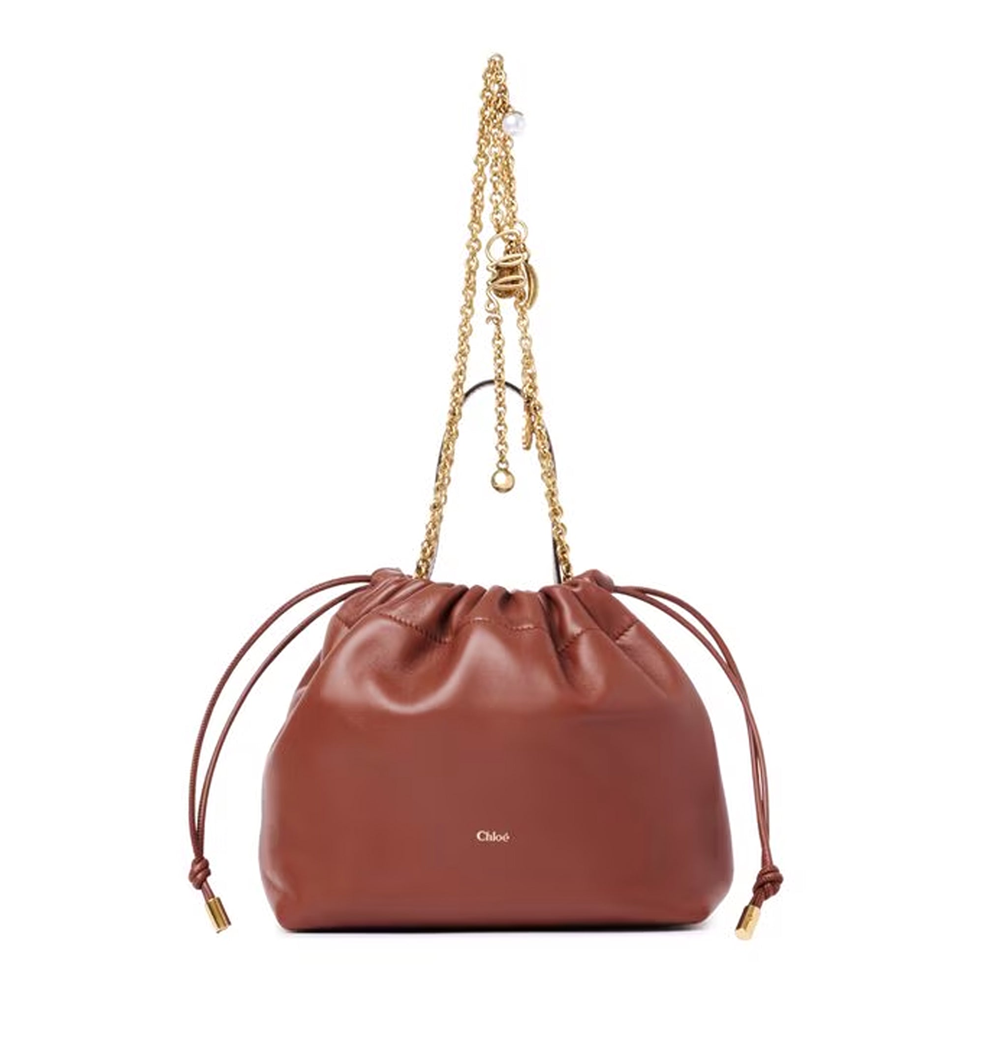 Small Chloé Icons Shoulder Bag With Chain In Soft Leather