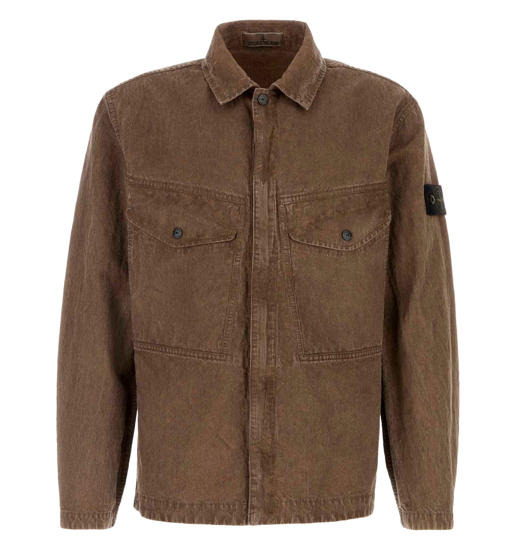 Brown cotton blend shirt