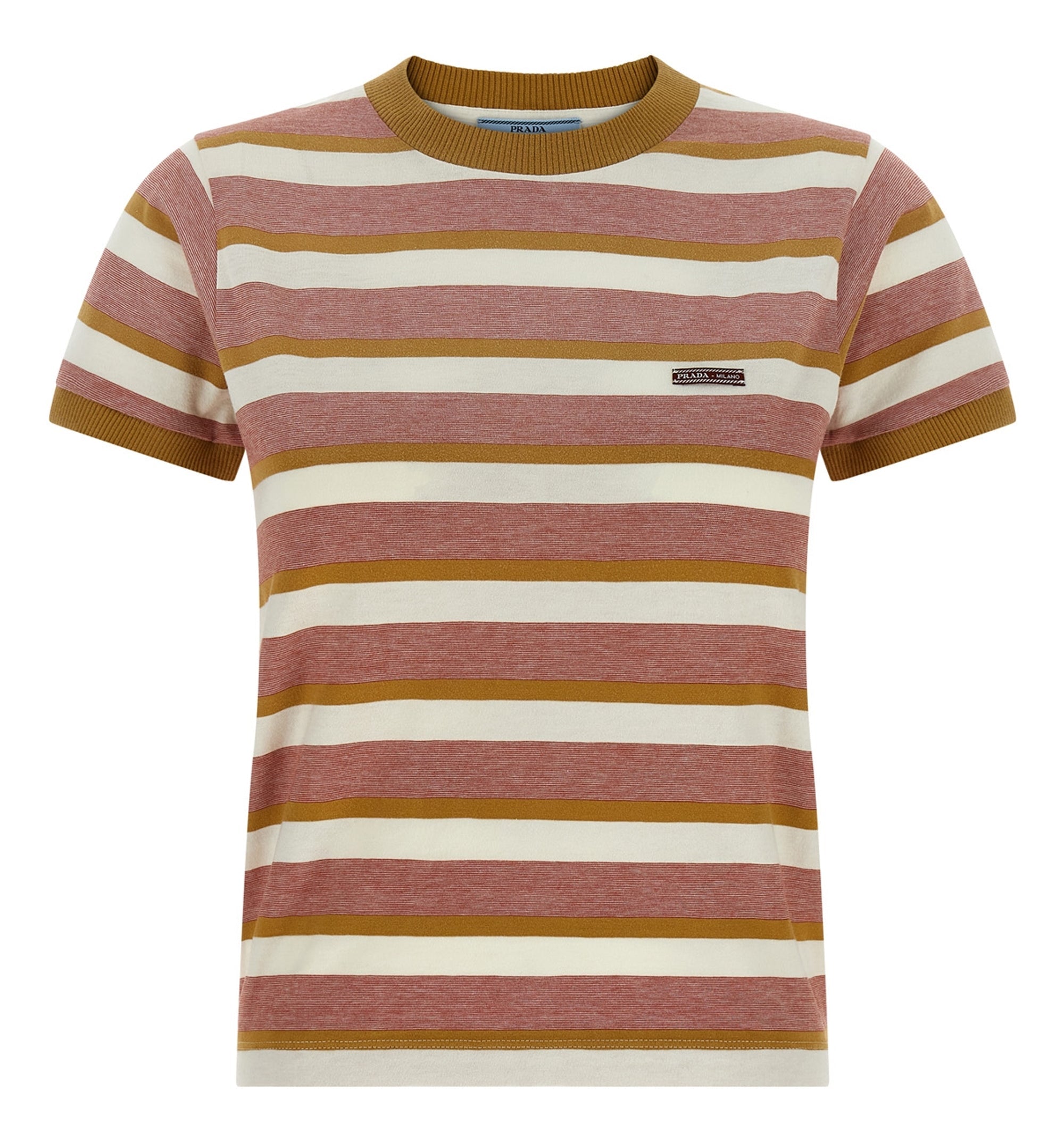 Striped Ribbed-Knit T-Shirt