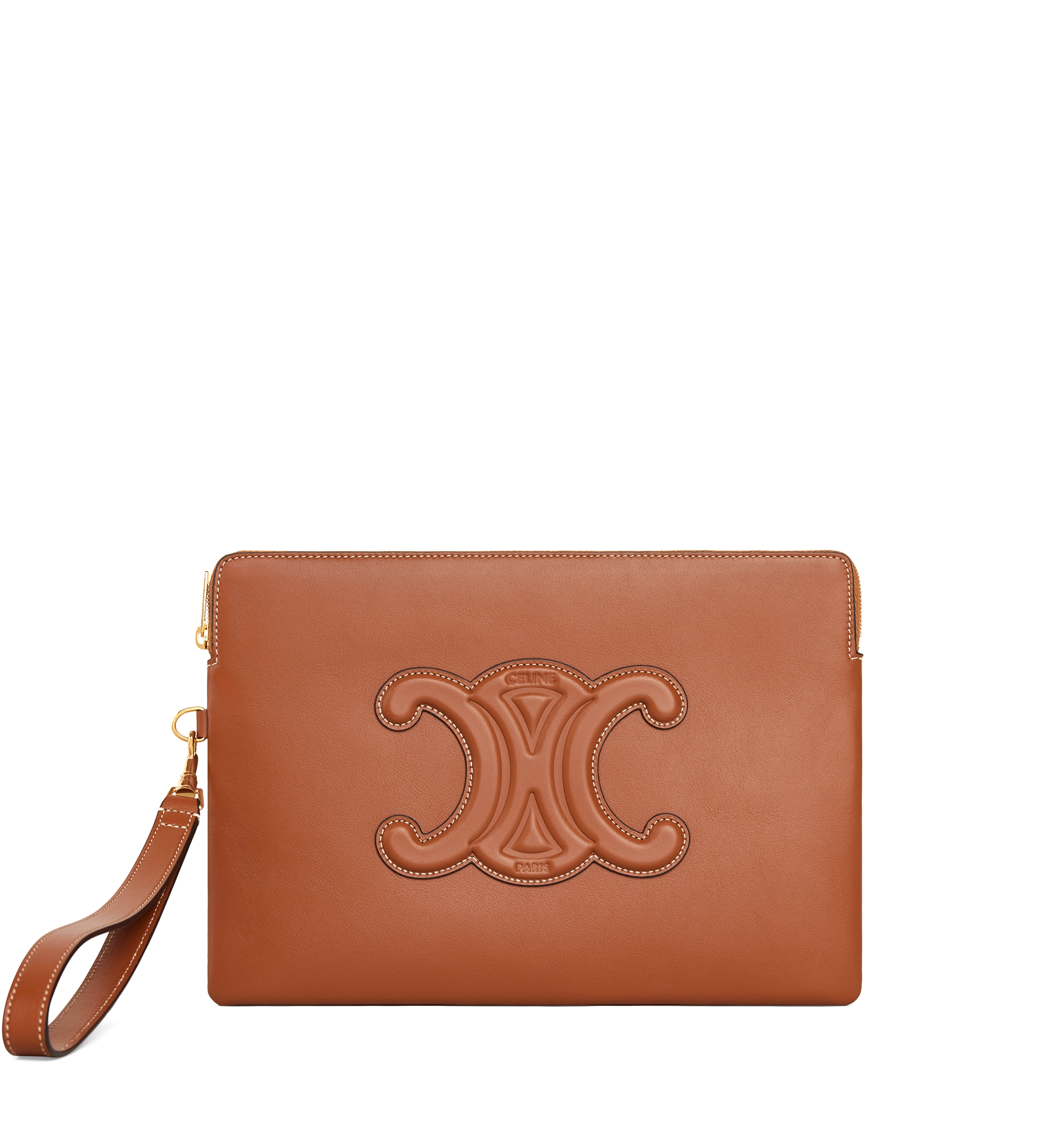 Small Pouch with Strap Cuir Triomphe in Smooth Calfskin
