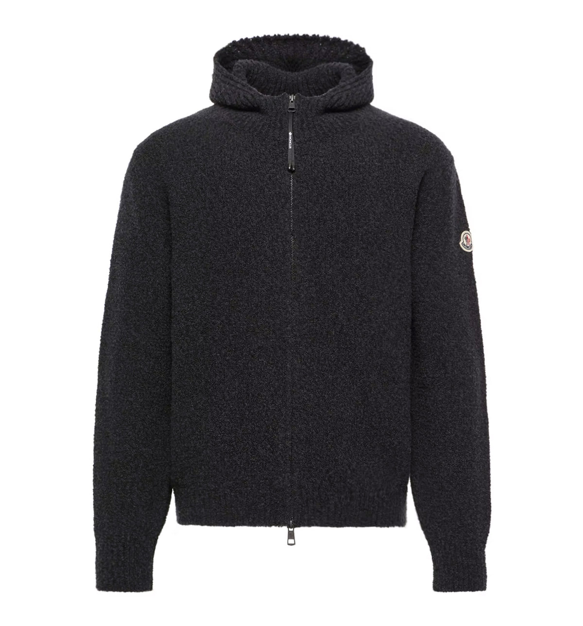 Bouclé Wool Blend Zip-up Hoodie