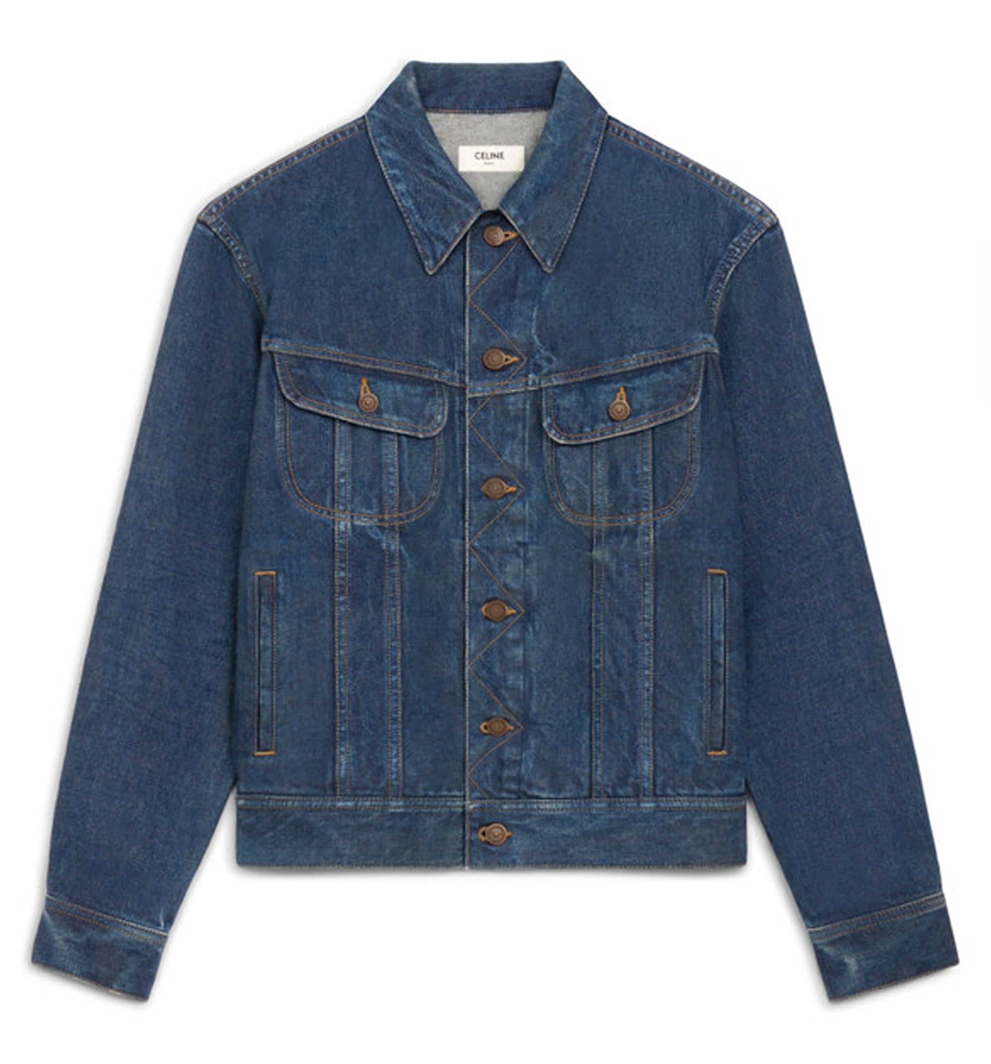 Trucker Jacket In Royal Indigo Wash Denim