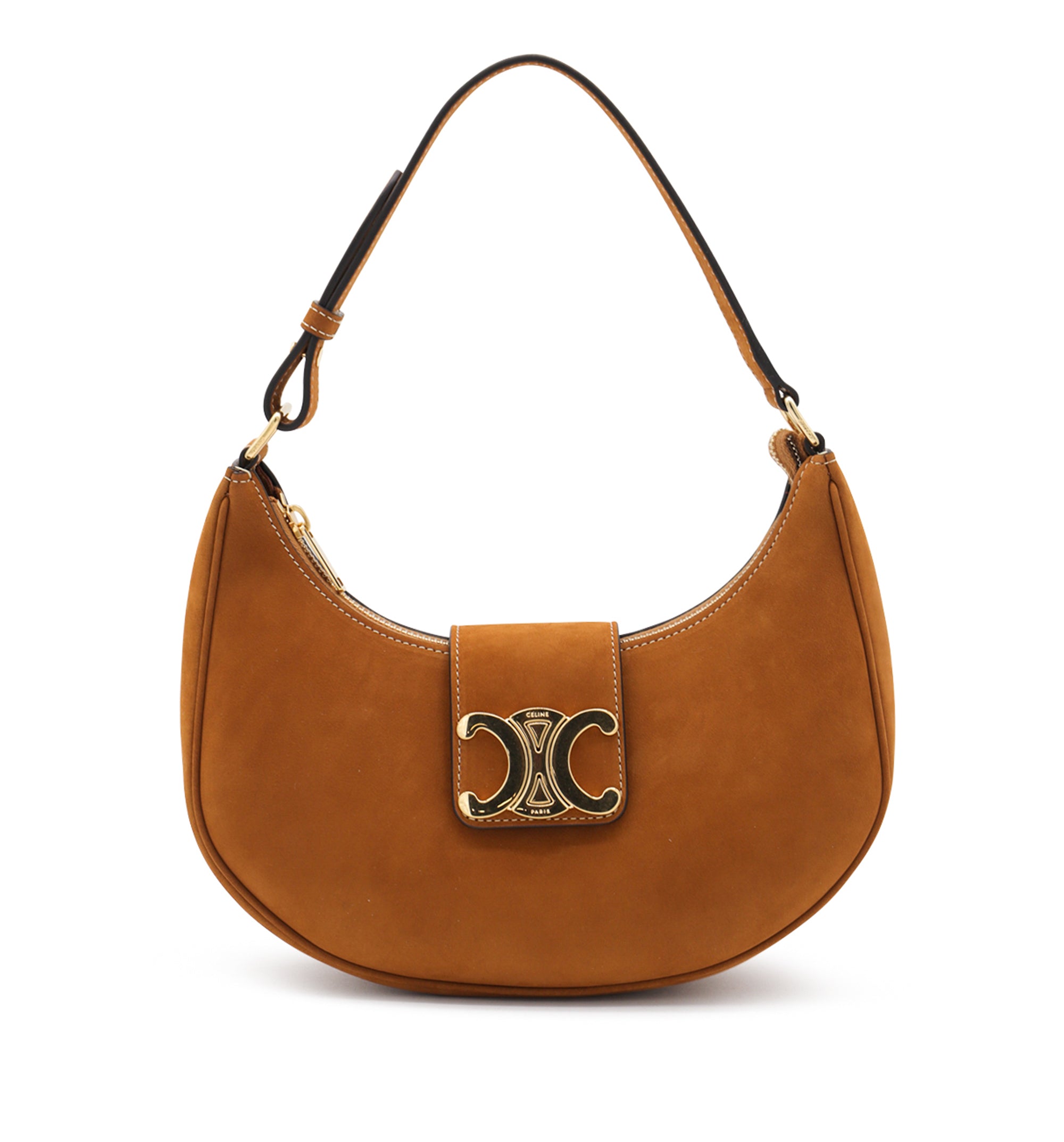 Medium Ava Triomphe Bag in Suede Calfskin