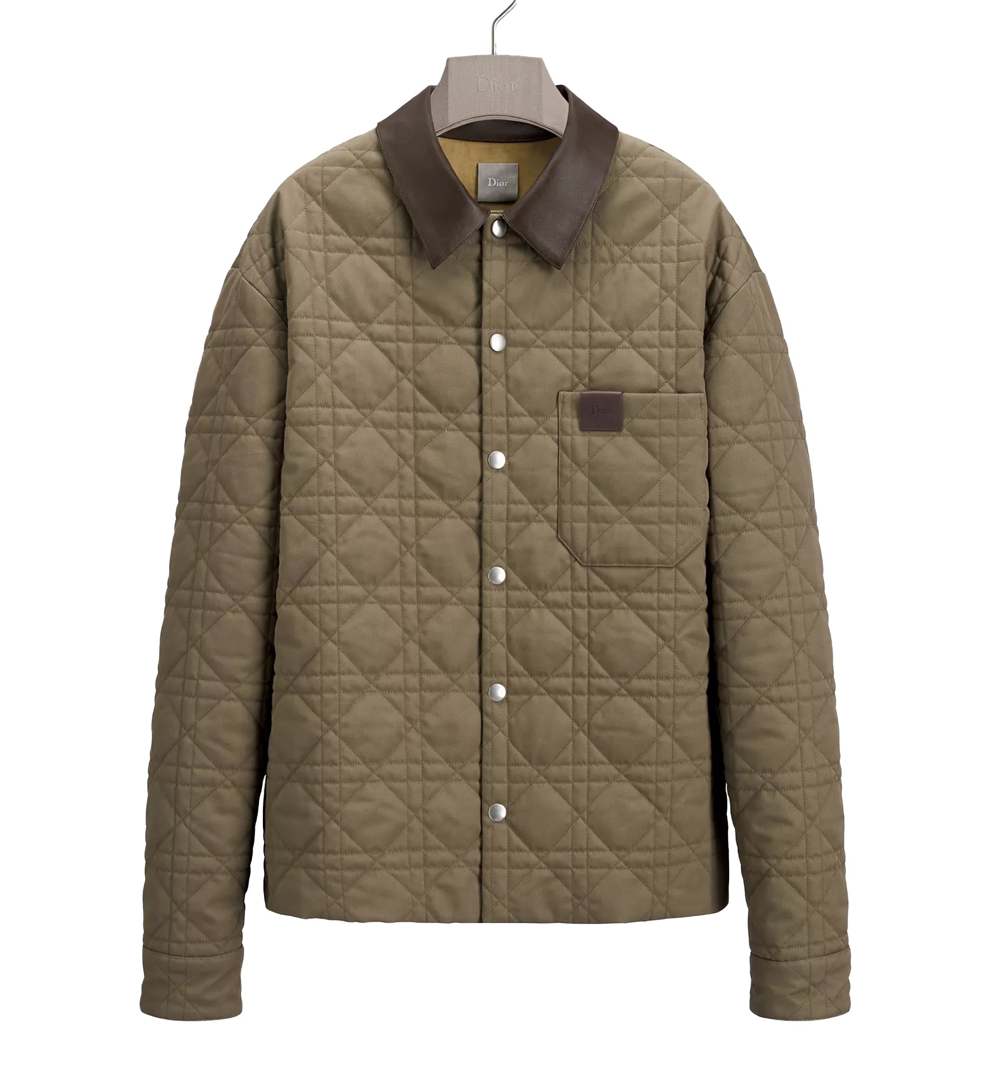 Cannage Overshirt with Leather Dior Patch