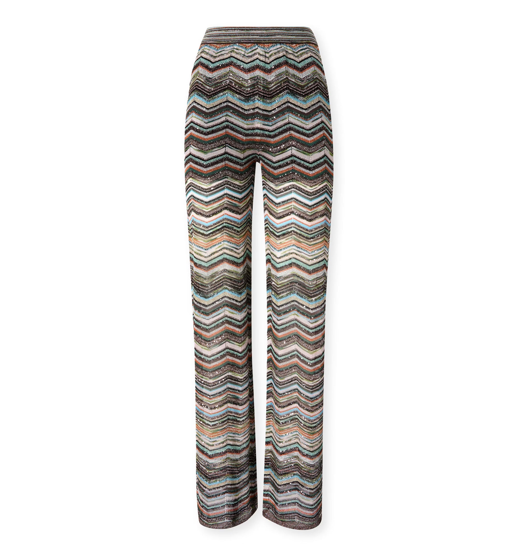 Chevron palazzo trousers with sequins