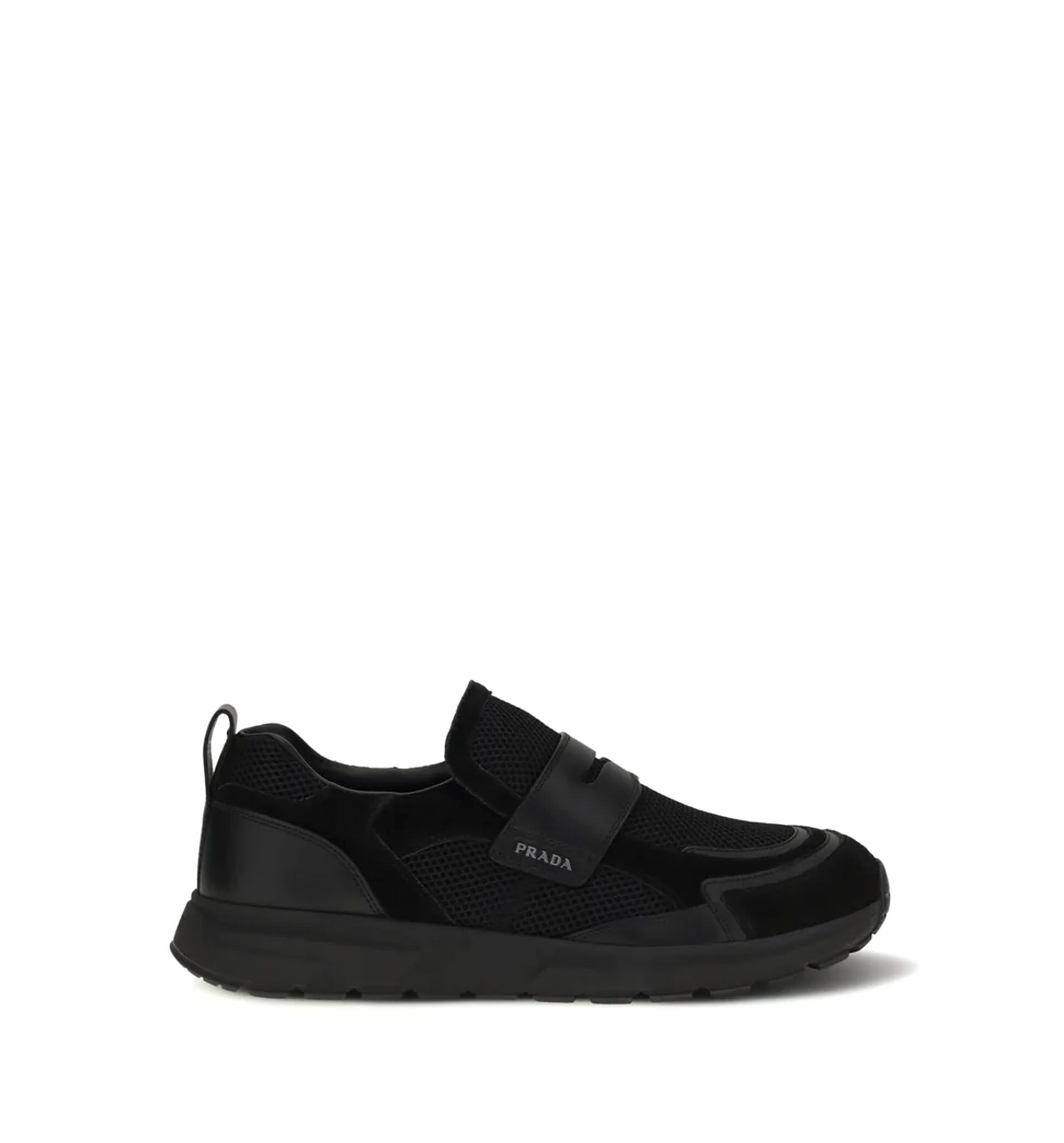 Prax mesh fabric and leather loafers