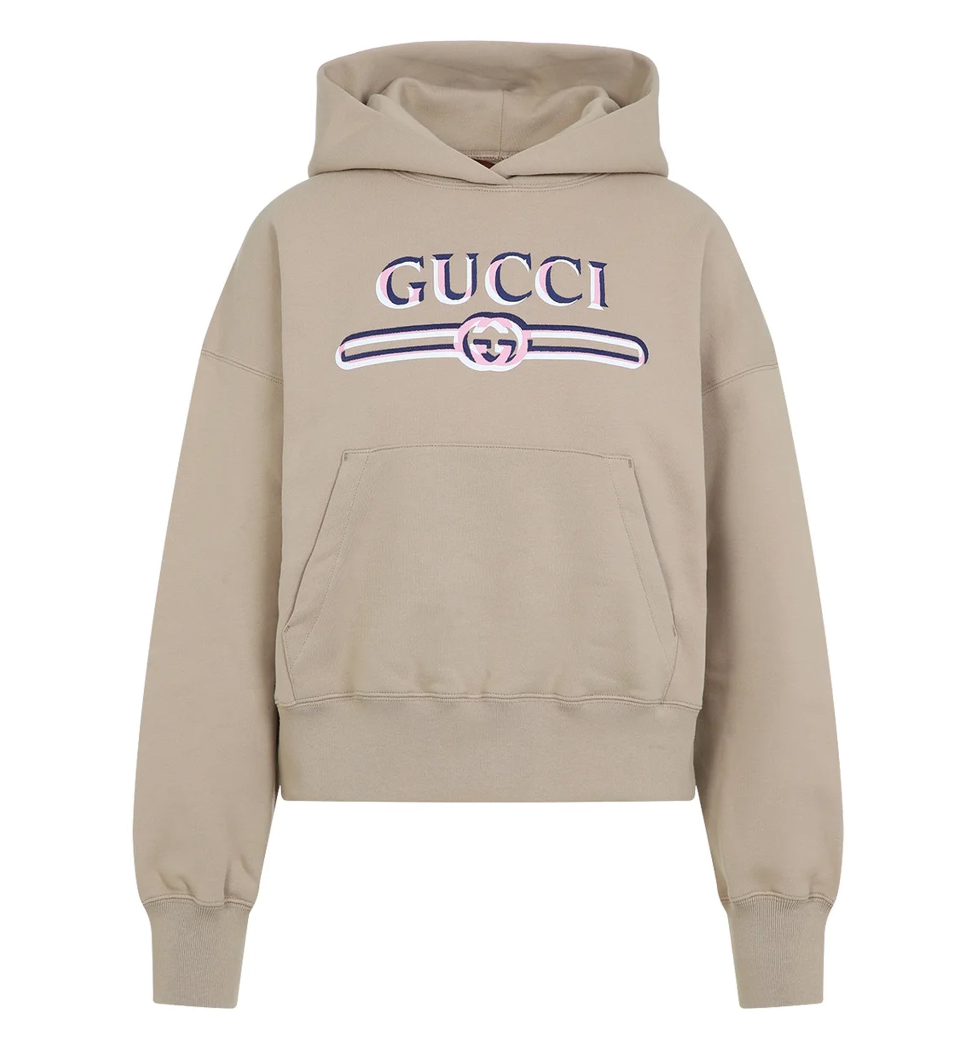 Cotton Hooded Sweatshirt With Print