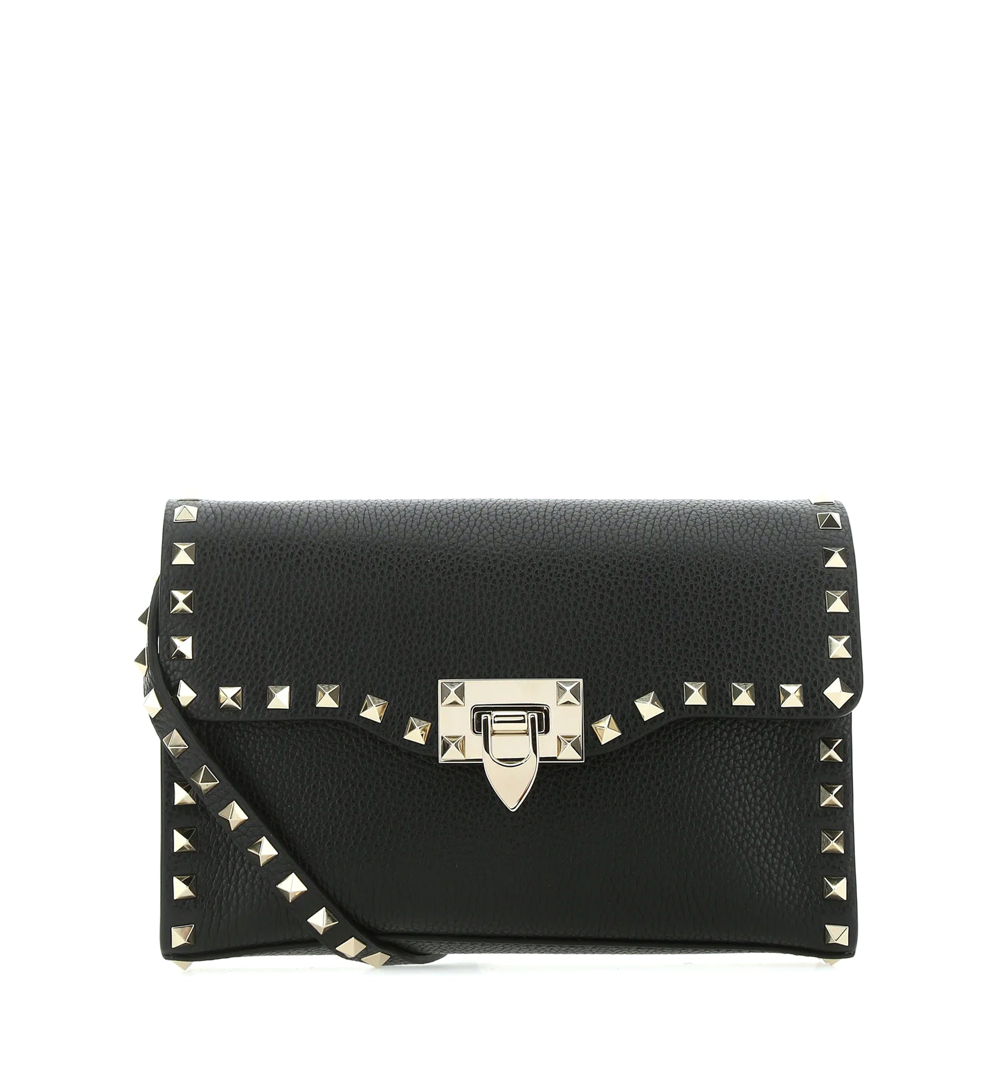 Small Rockstud Grainy Calfskin Crossbody Bag