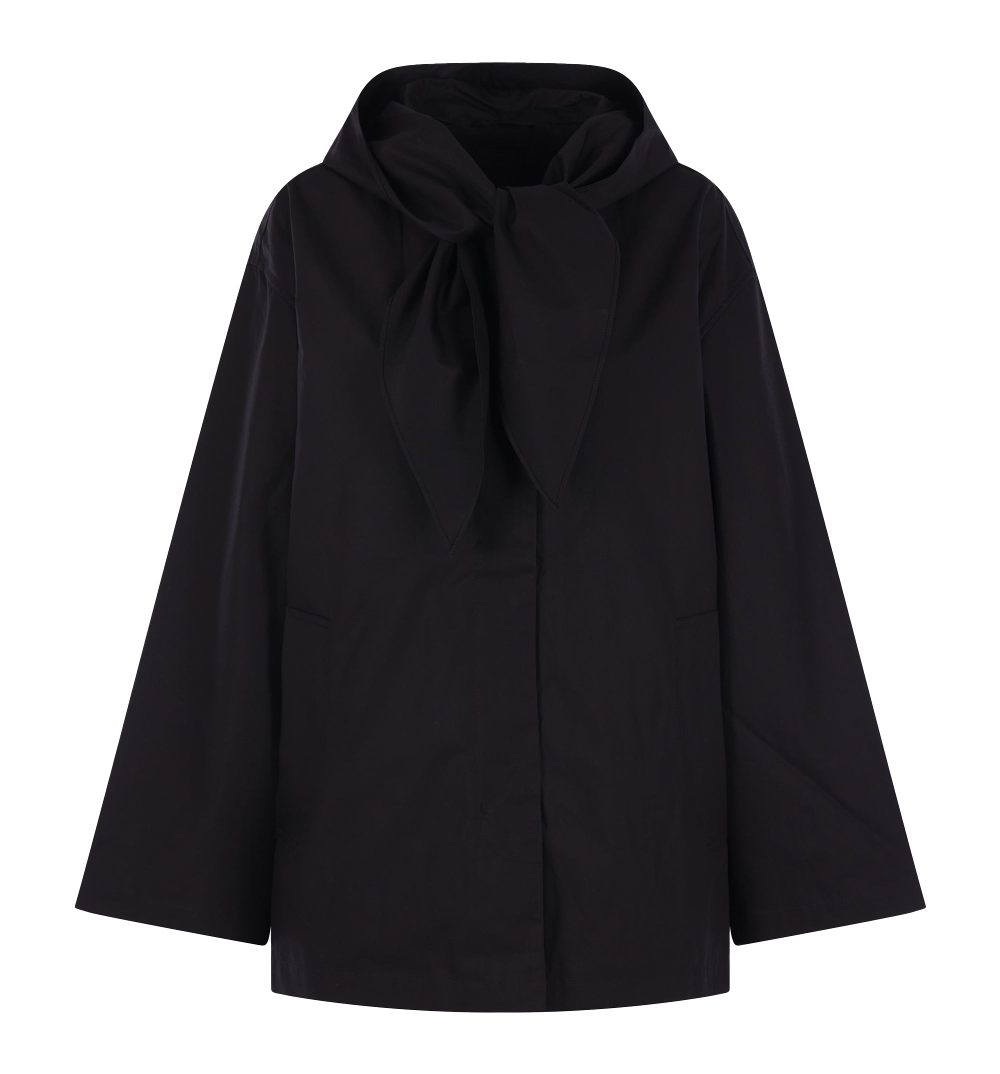 Cotton Scarfed Blouson Jacket