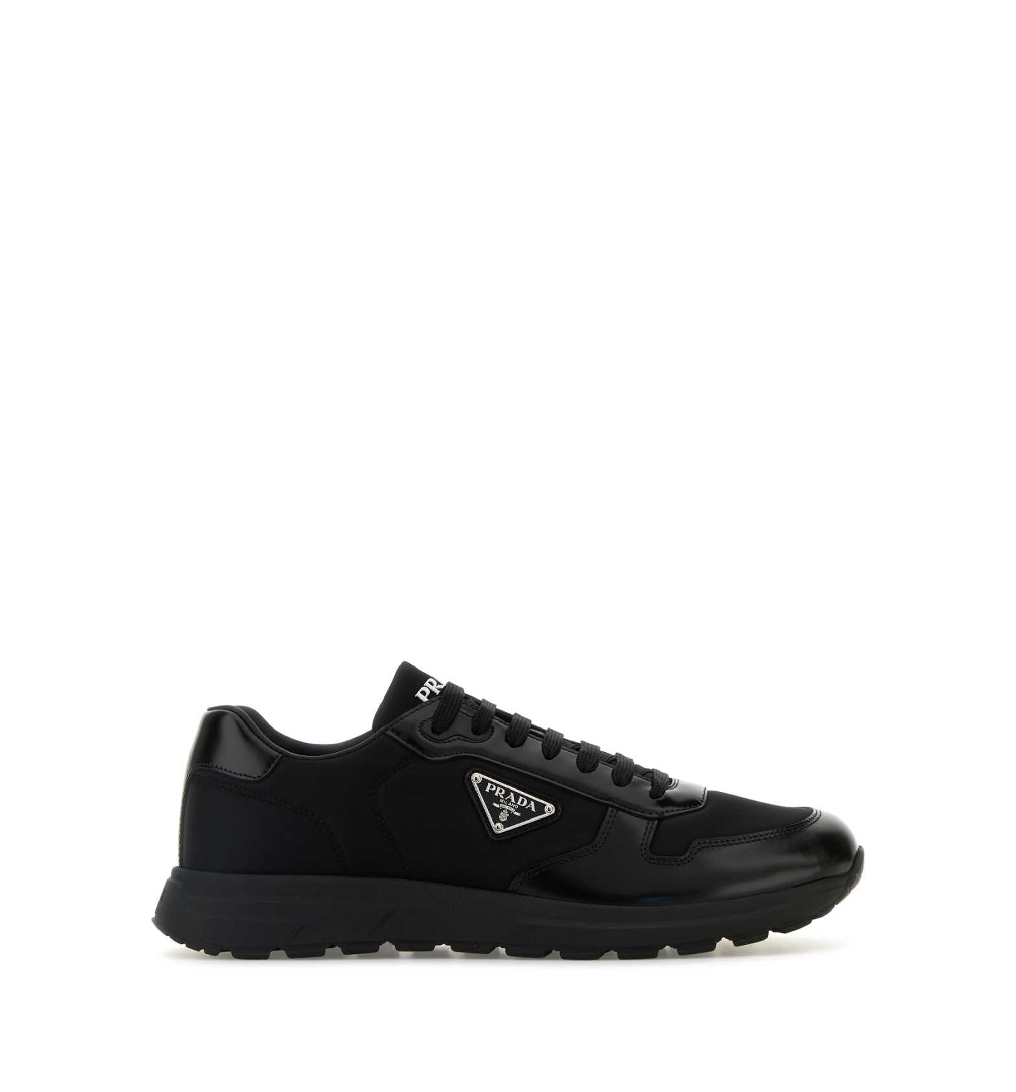 Black Nylon And Leather Prax 2.0 Sneakers