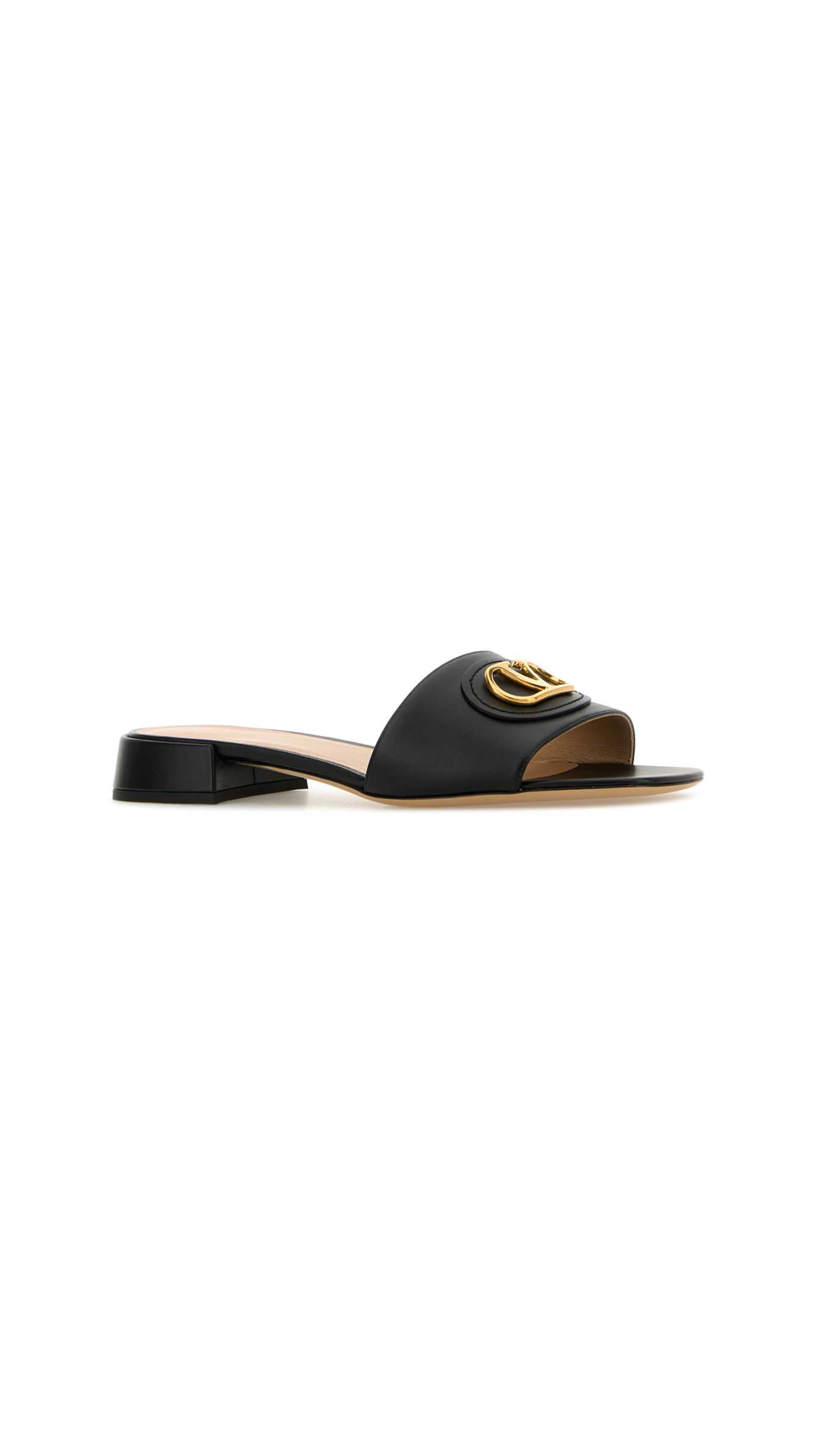 Vlogo Signature Slide Sandal Calfskin - Black