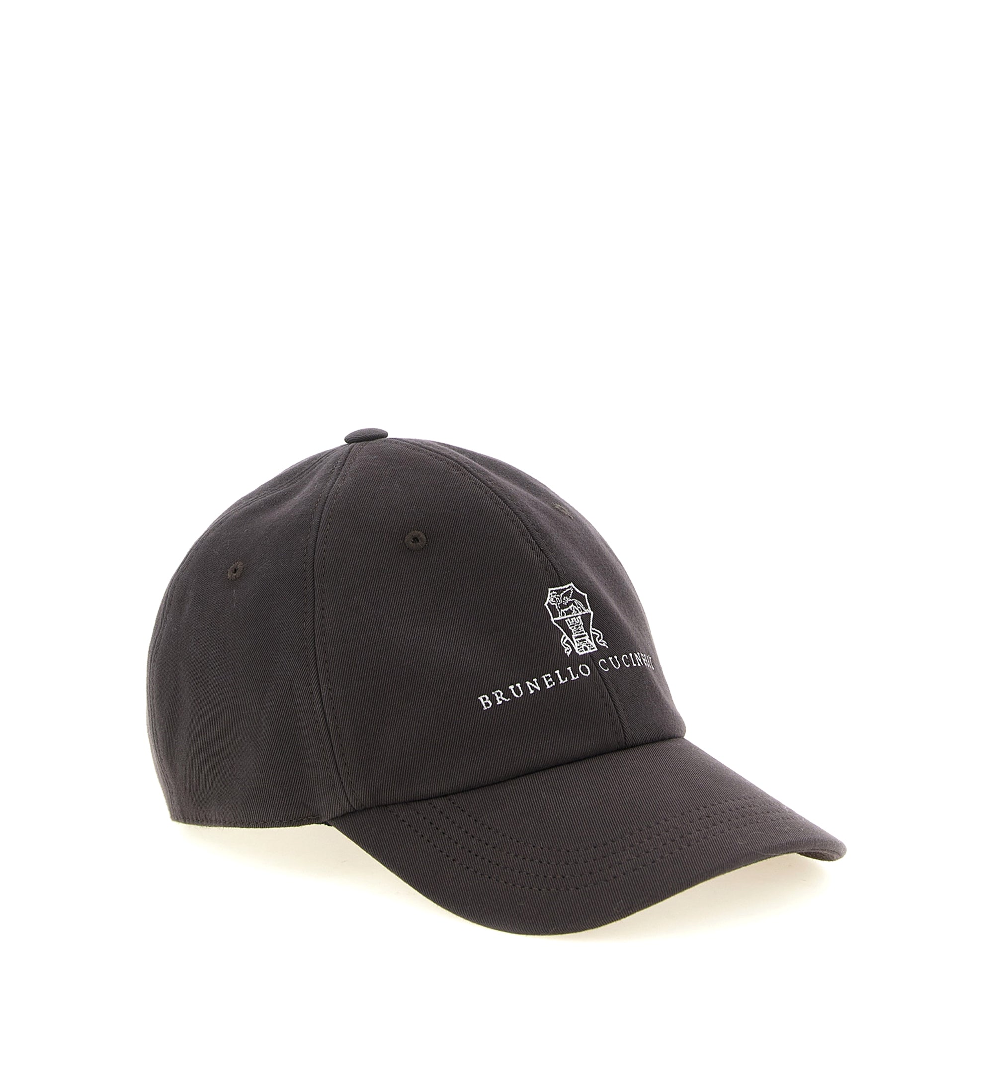 Garment-dyed twisted cotton gabardine baseball cap with embroidered logo