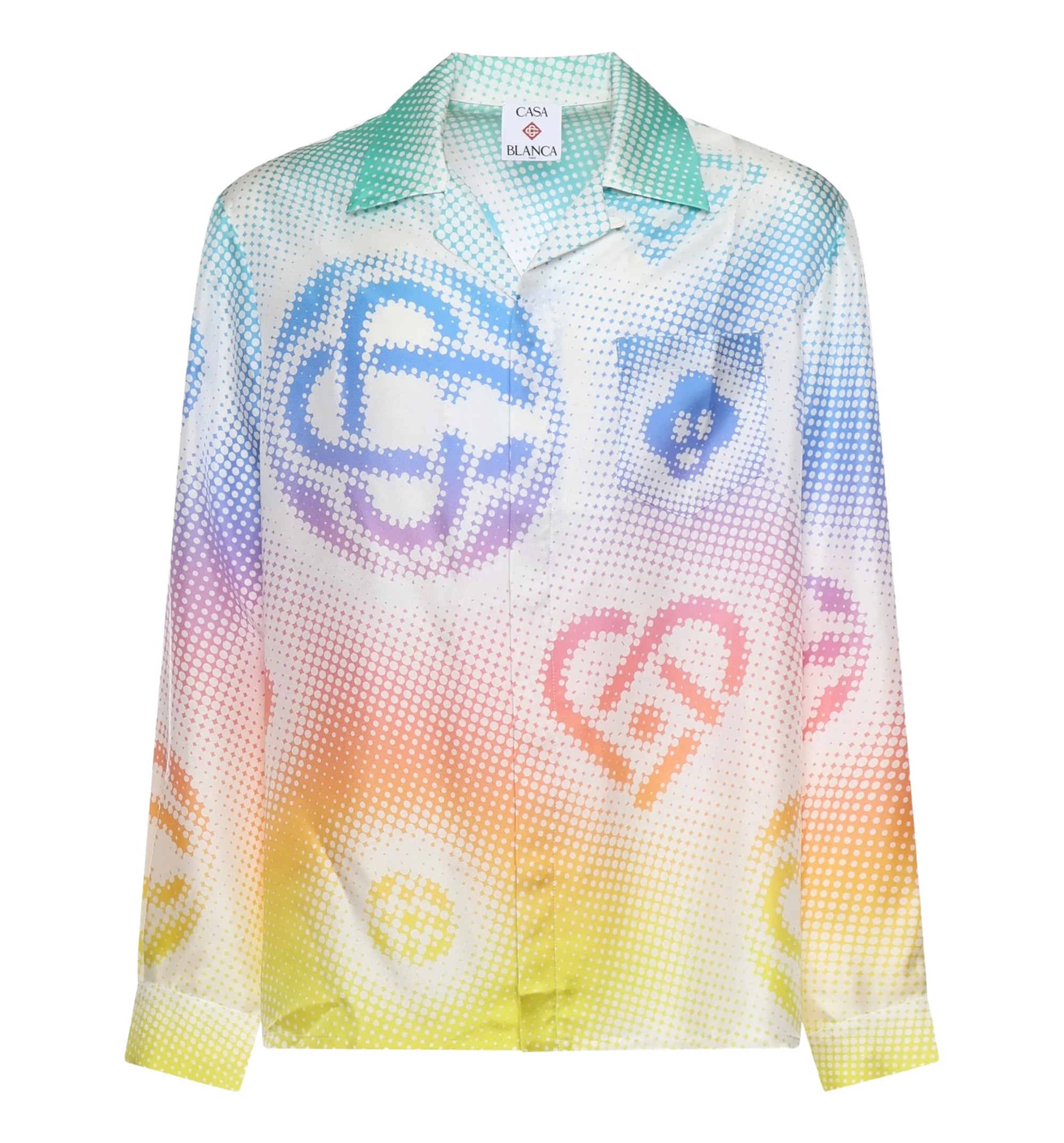 Halftone Logo Silk Shirt