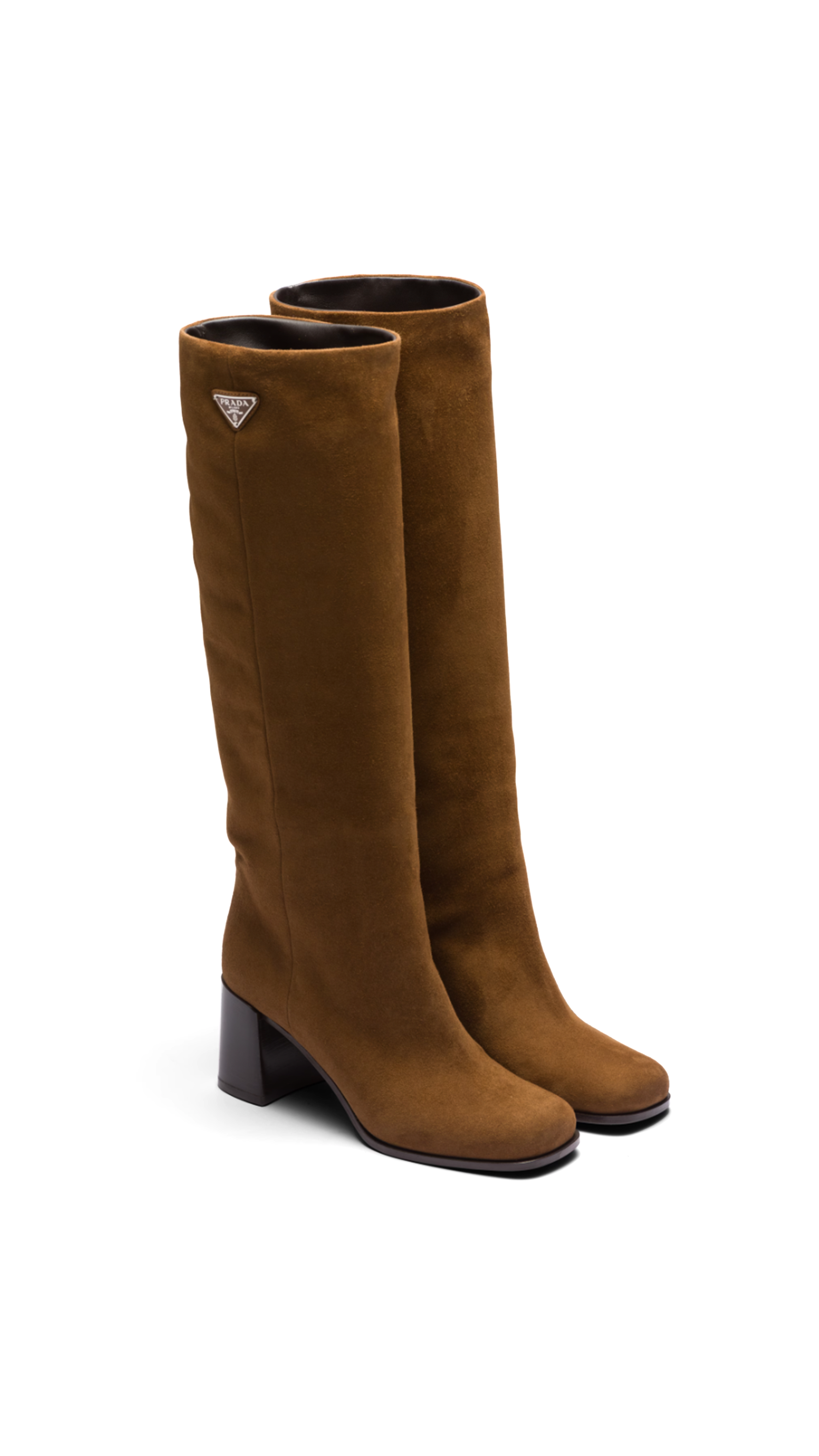 Suede High Boots - Brown