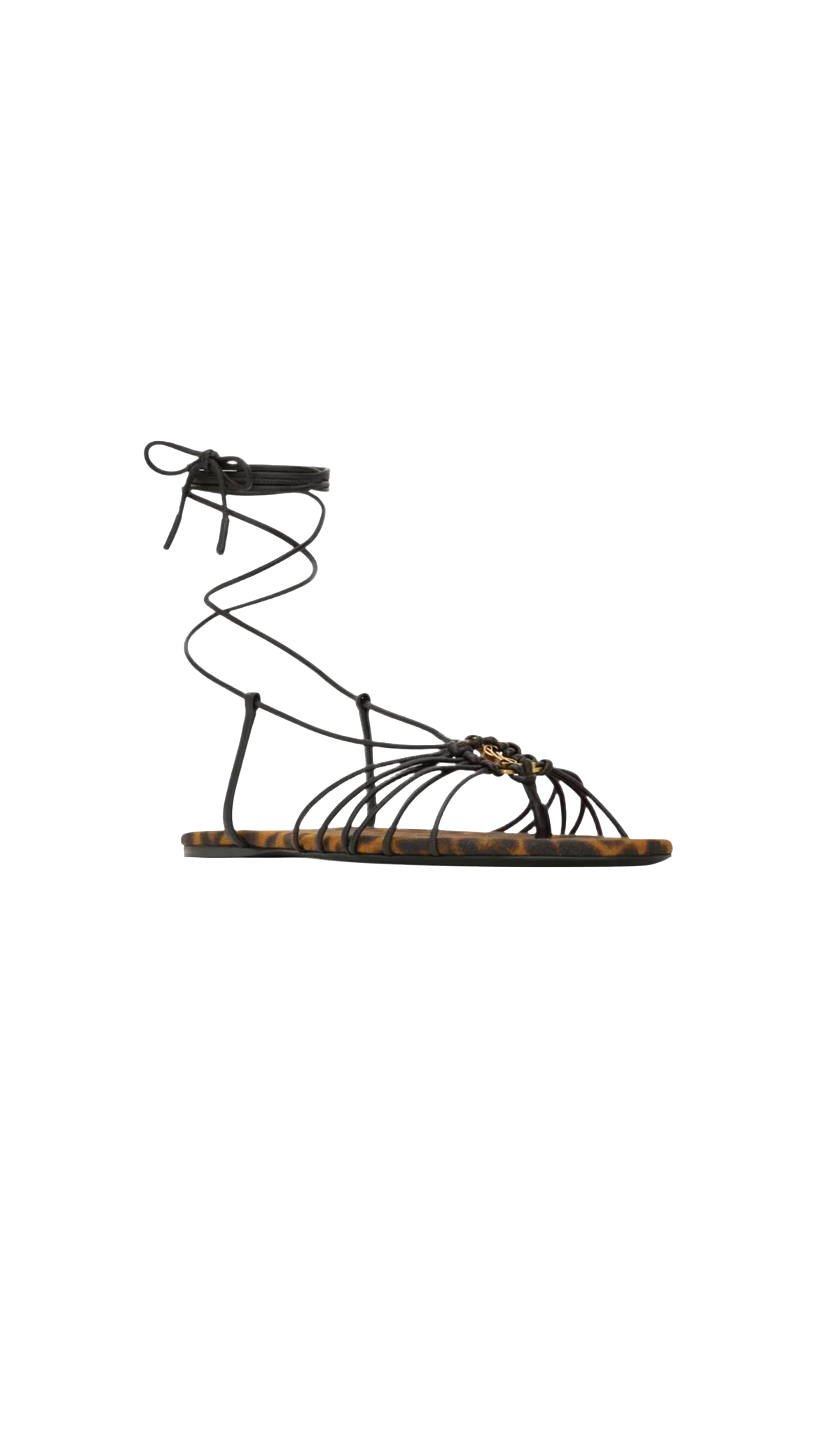 Babylone Flat Sandal in Harris - Eagle Brown