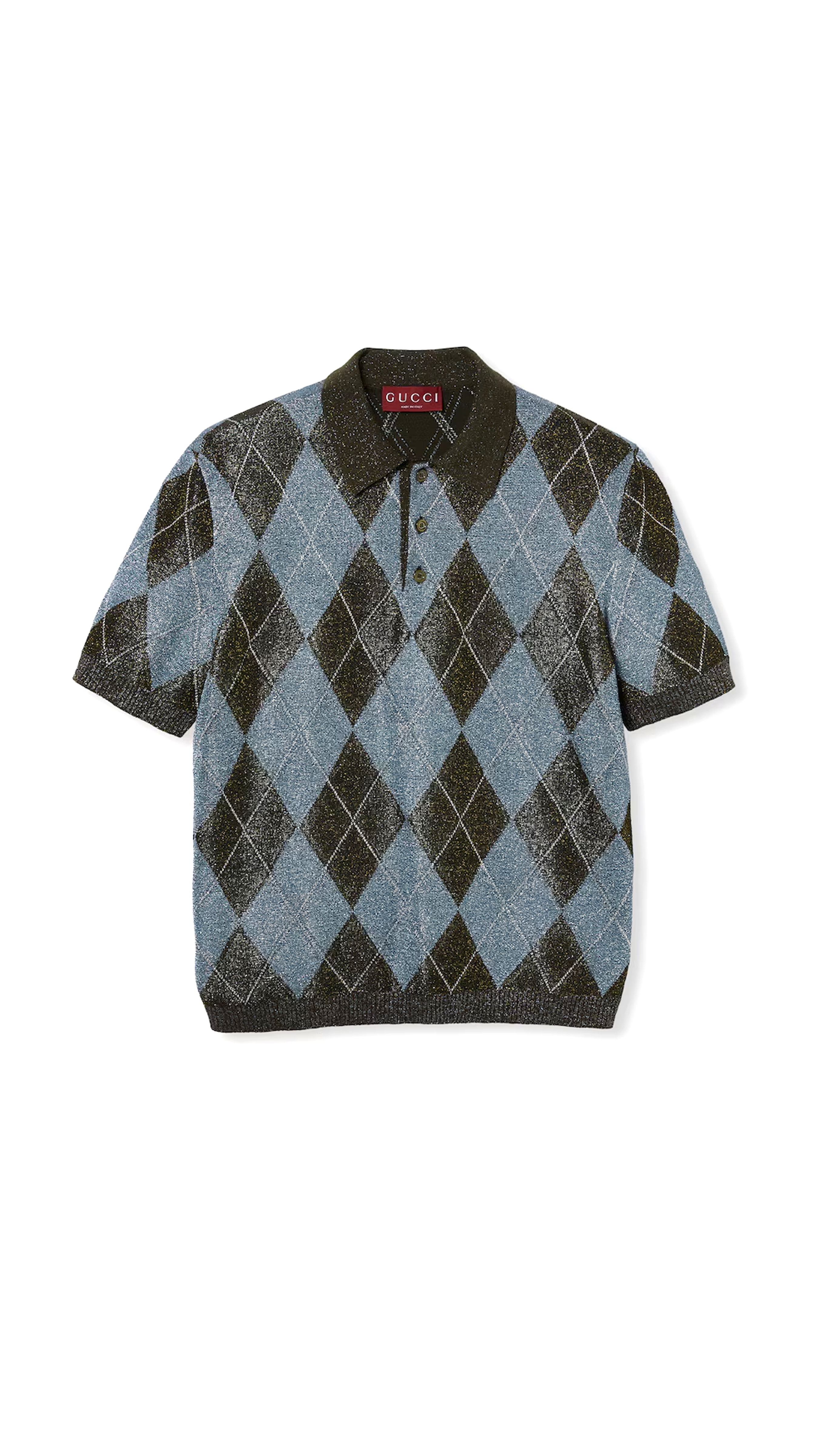 Embroidered Wool Blend Polo Shirt - Multicolor