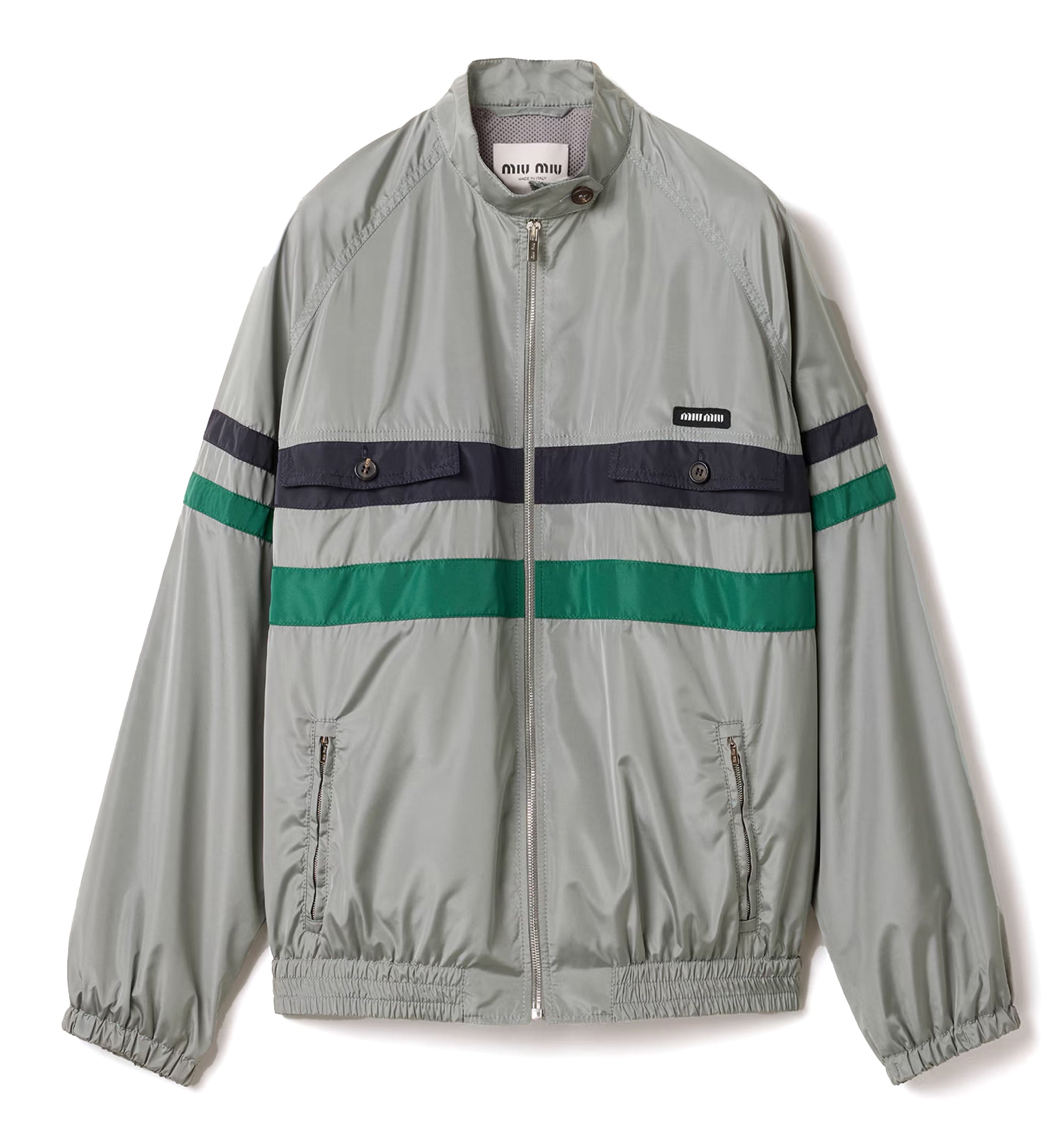 Technical silk blouson jacket