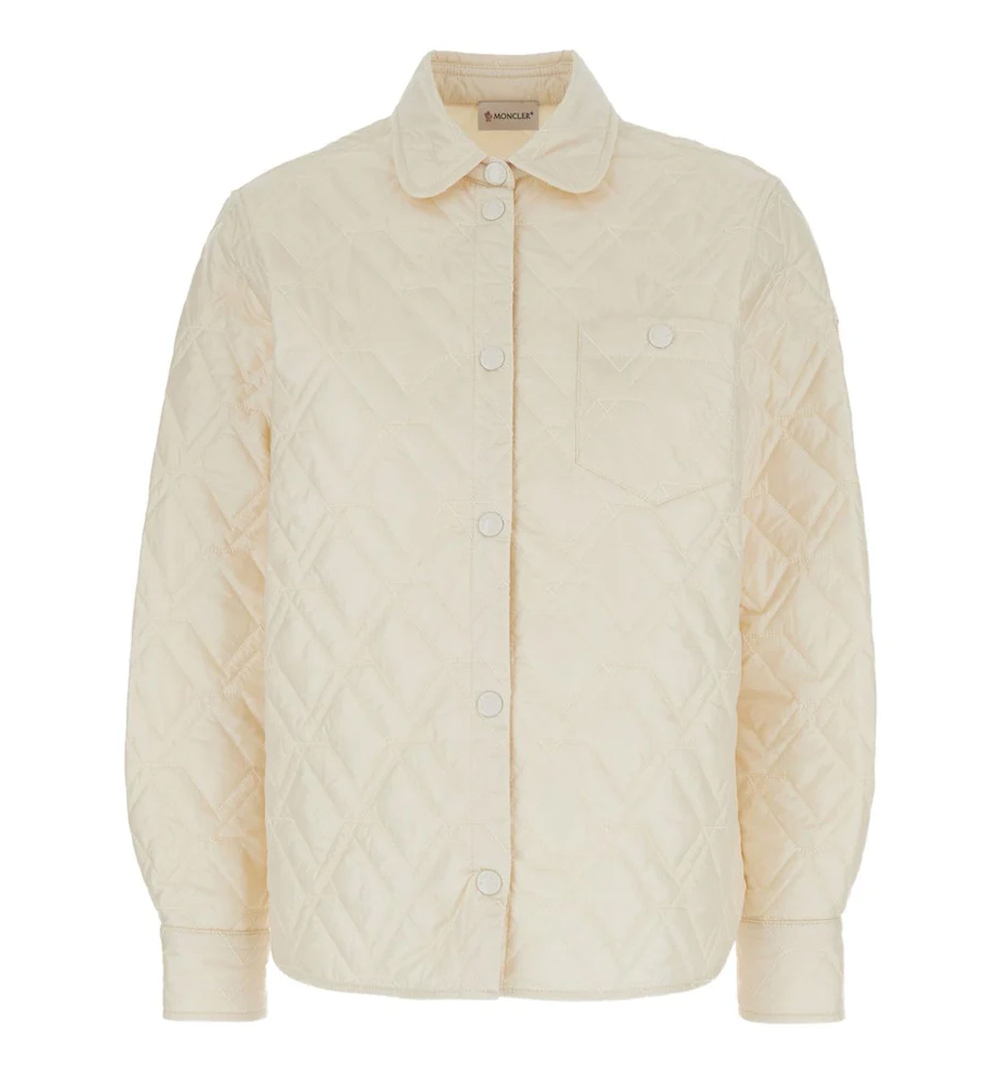 Diamond-Quilted Padded Shirt Jacket