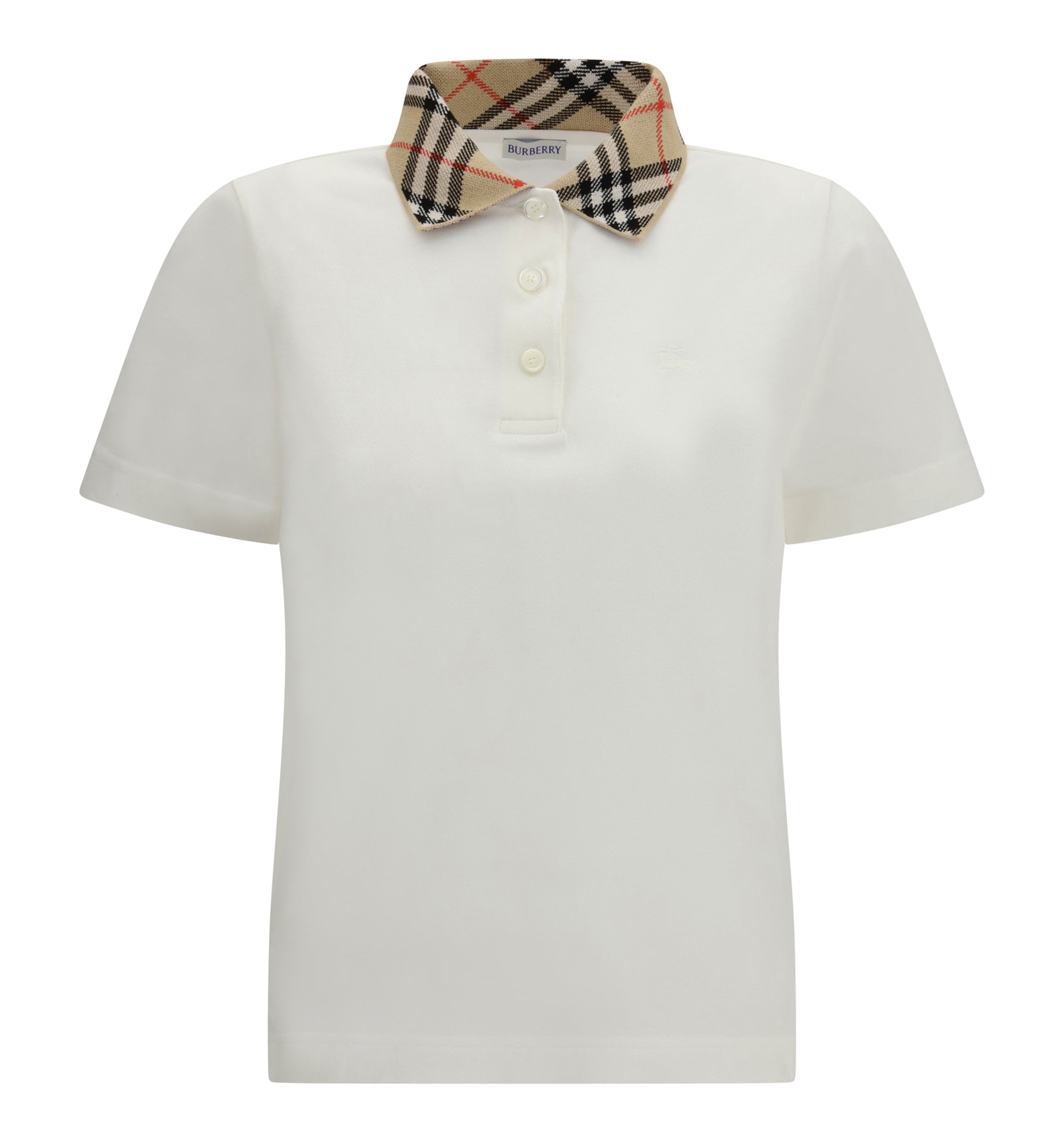 Check Collar Cotton Polo Shirt