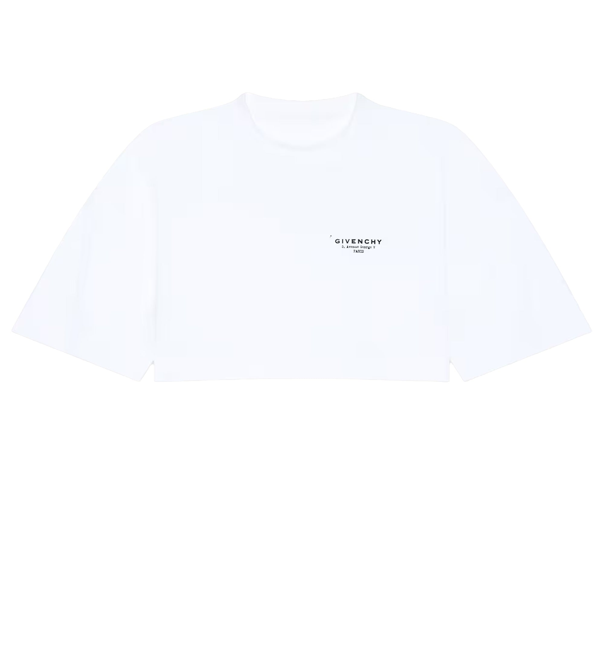 Cropped Cotton T-Shirt With Givenchy Stamp Print