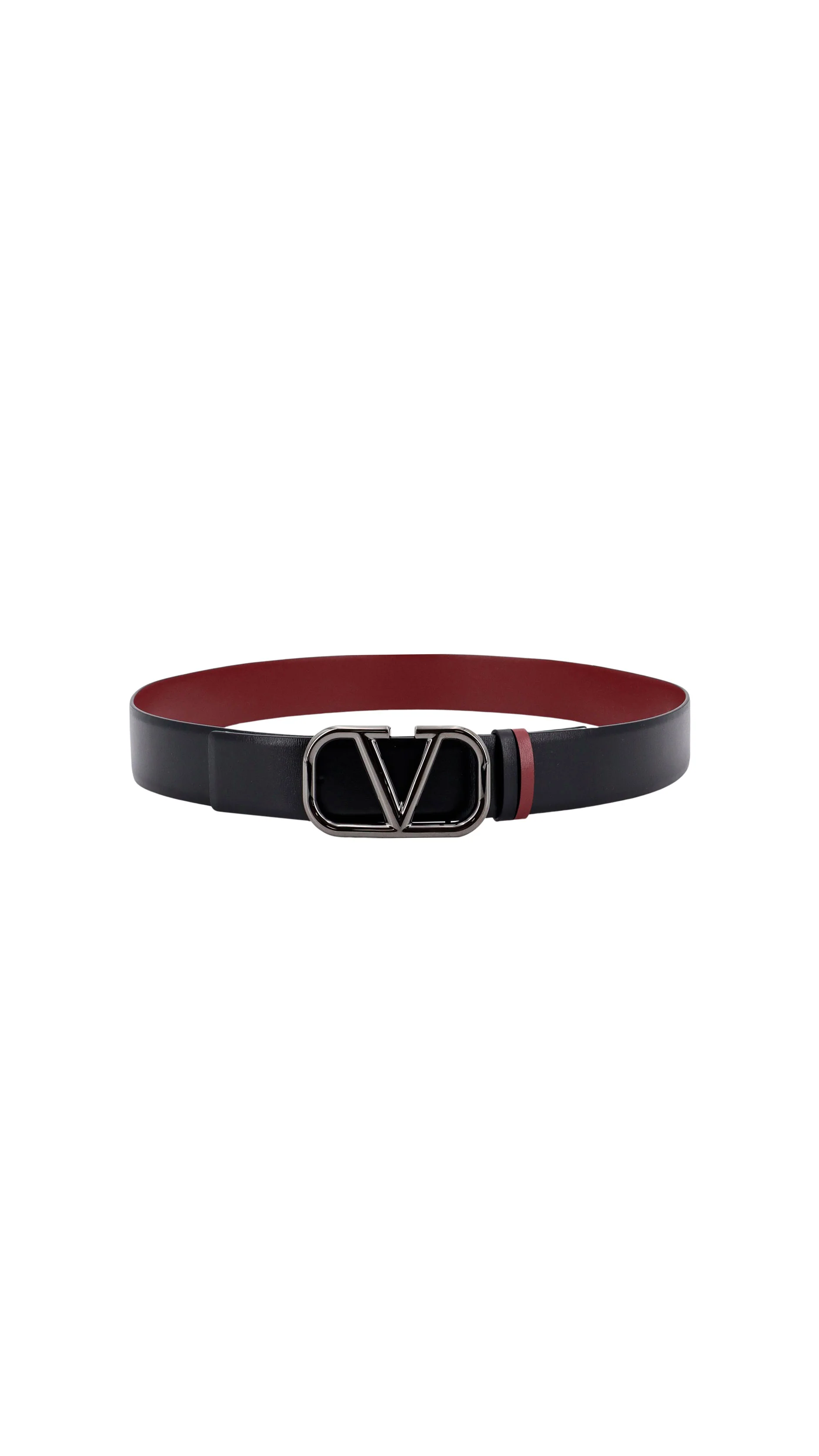 Vlogo Signature Reversible Belt - Black/Red