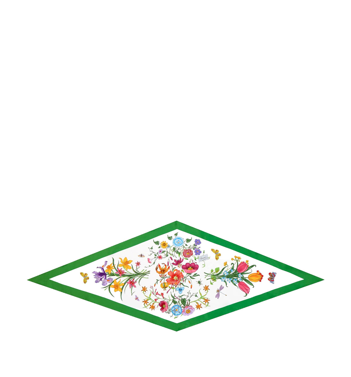 Printed silk twill diamond scarf