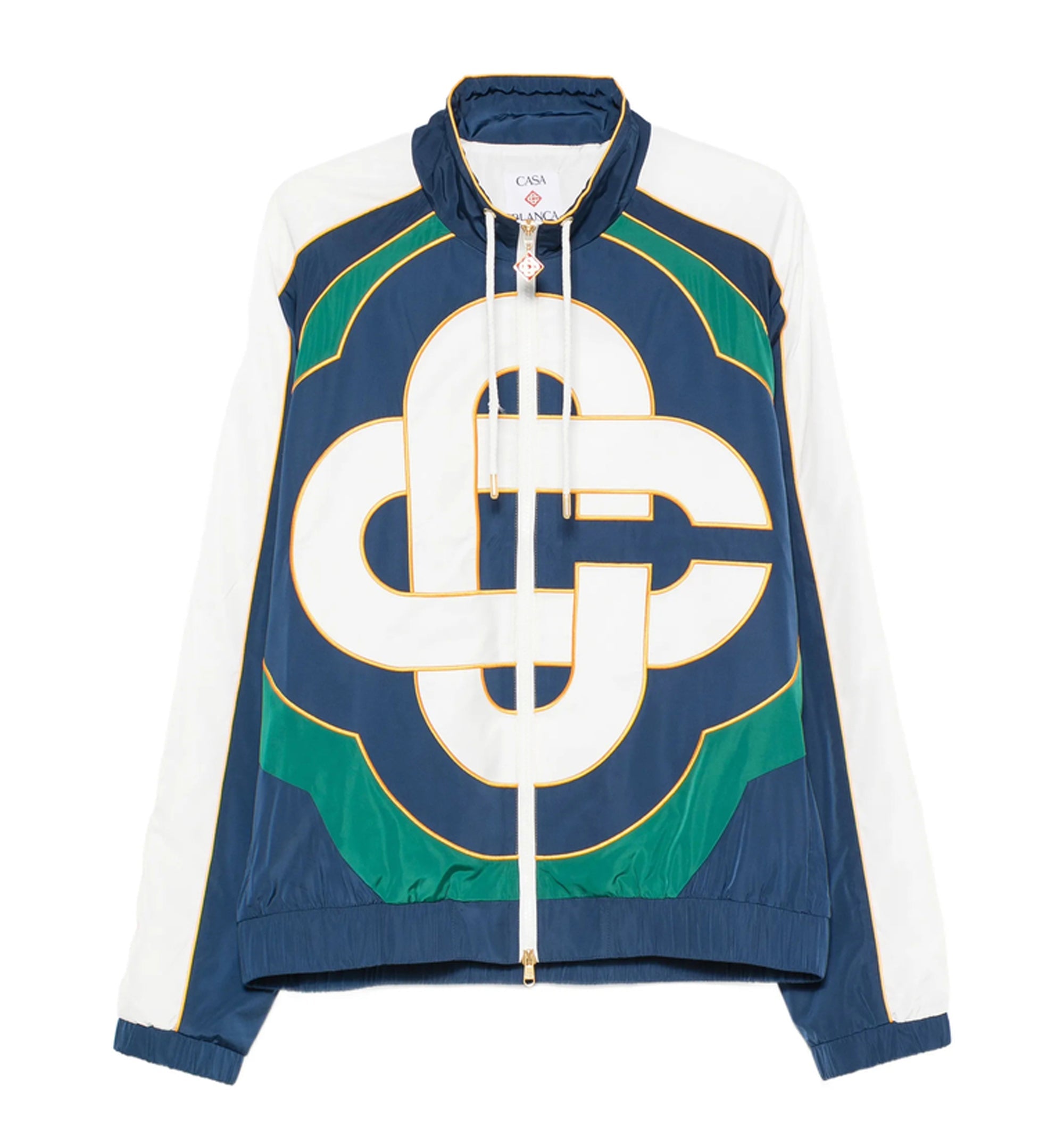 Green & Navy Check Applique Windbreaker Jacket