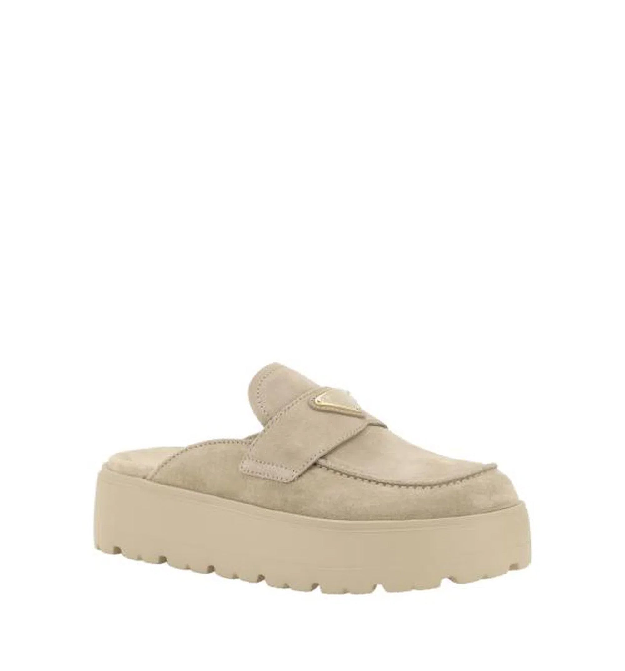 Suede Slippers - Beige