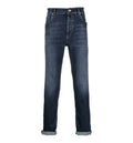 Logo embroidery stretch jeans