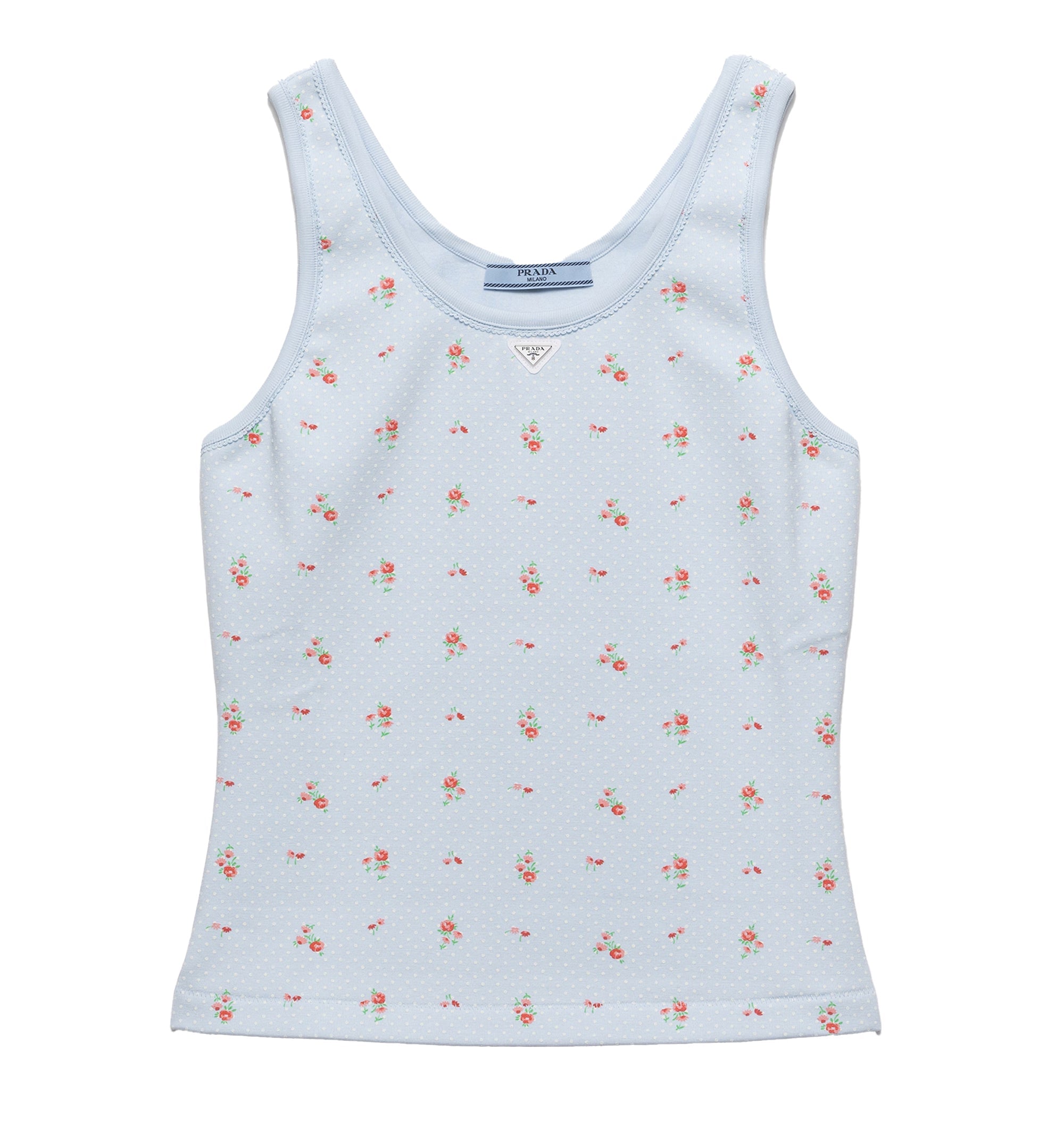Printed Stretch Cotton Tank Top