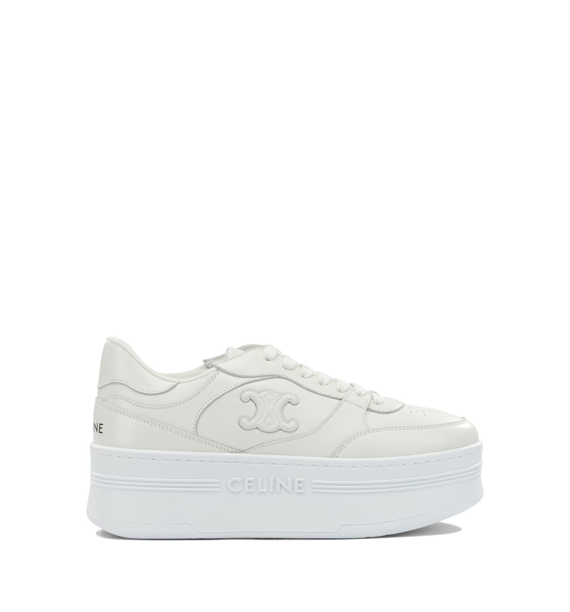 Block Wedge Sneaker With Triomphe Patch In Calfskin