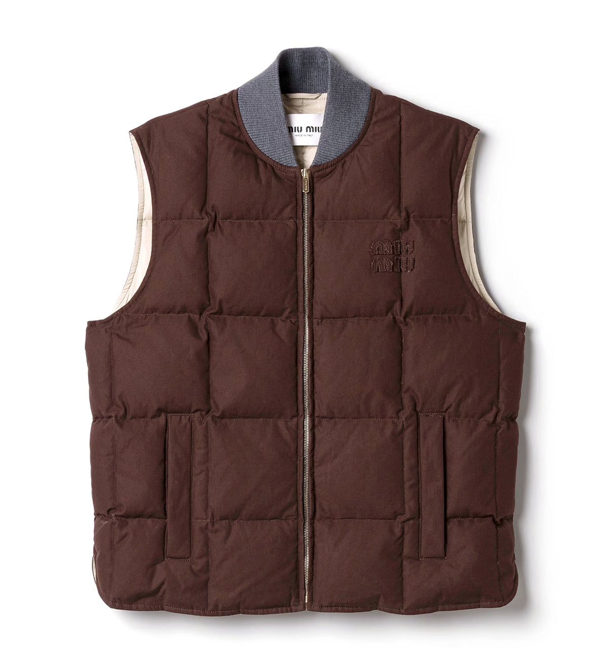 Gabardine down vest