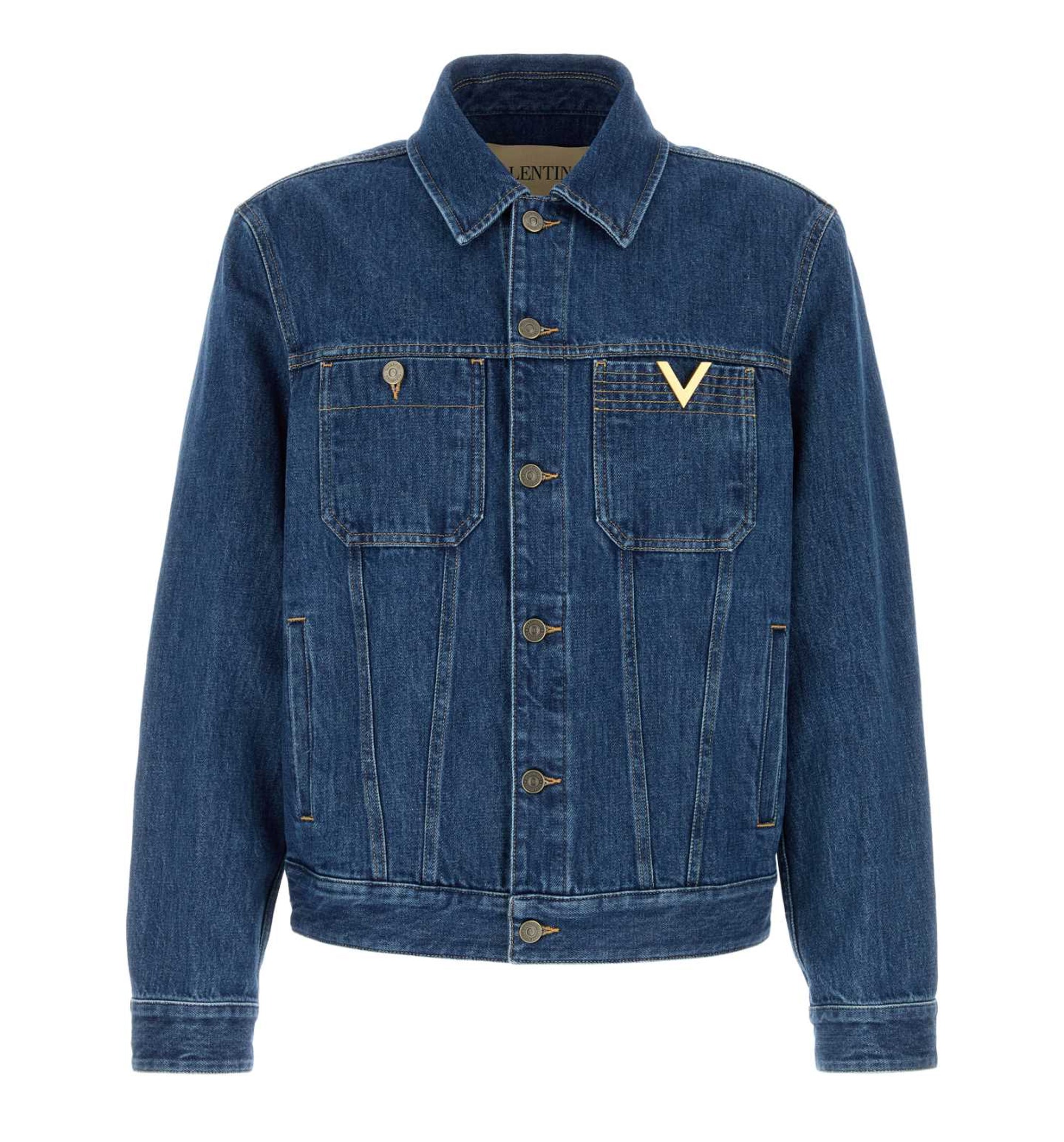 Denim Jacket With VGold Detail