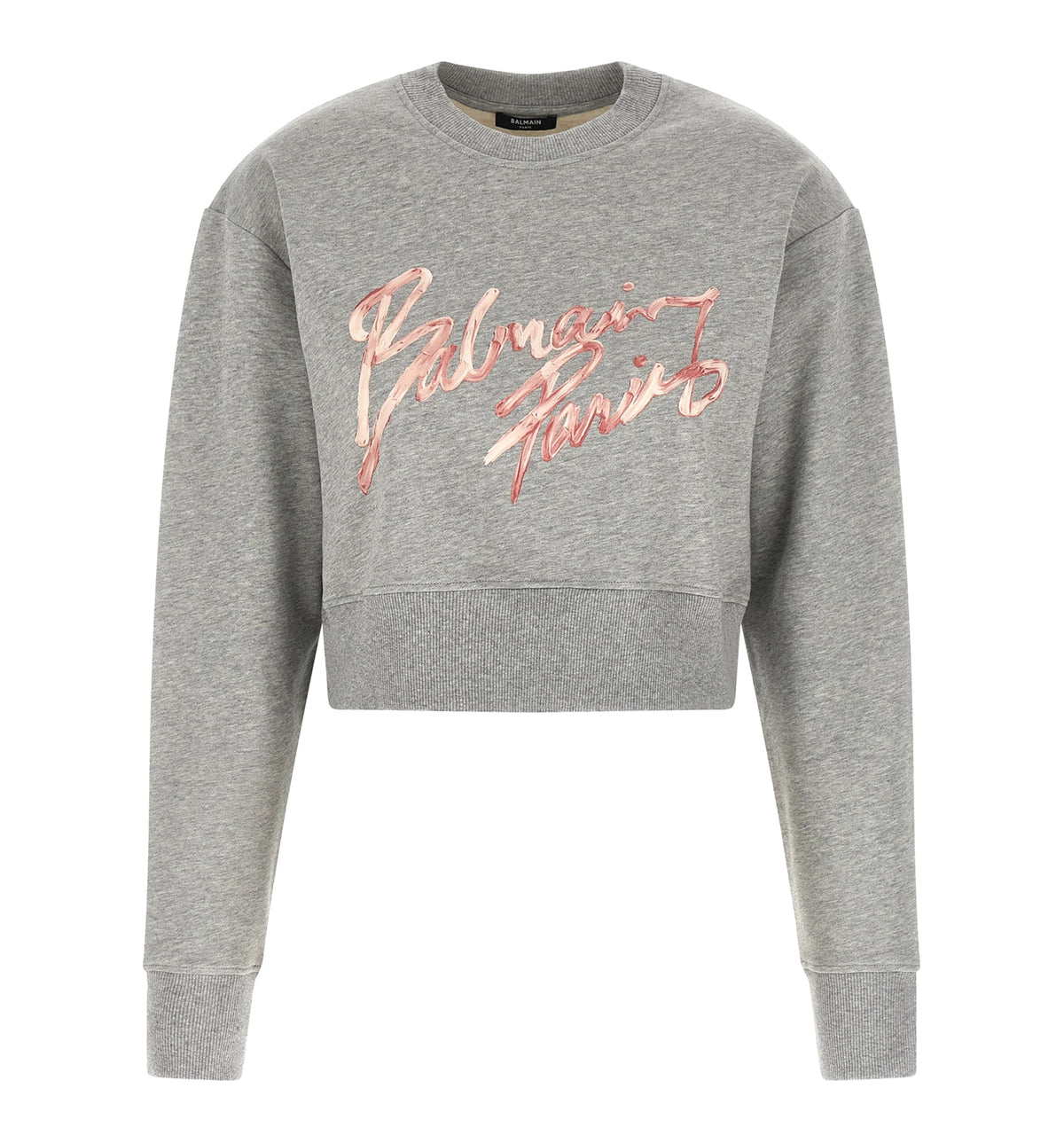 Cropped printed cotton sweatshirt