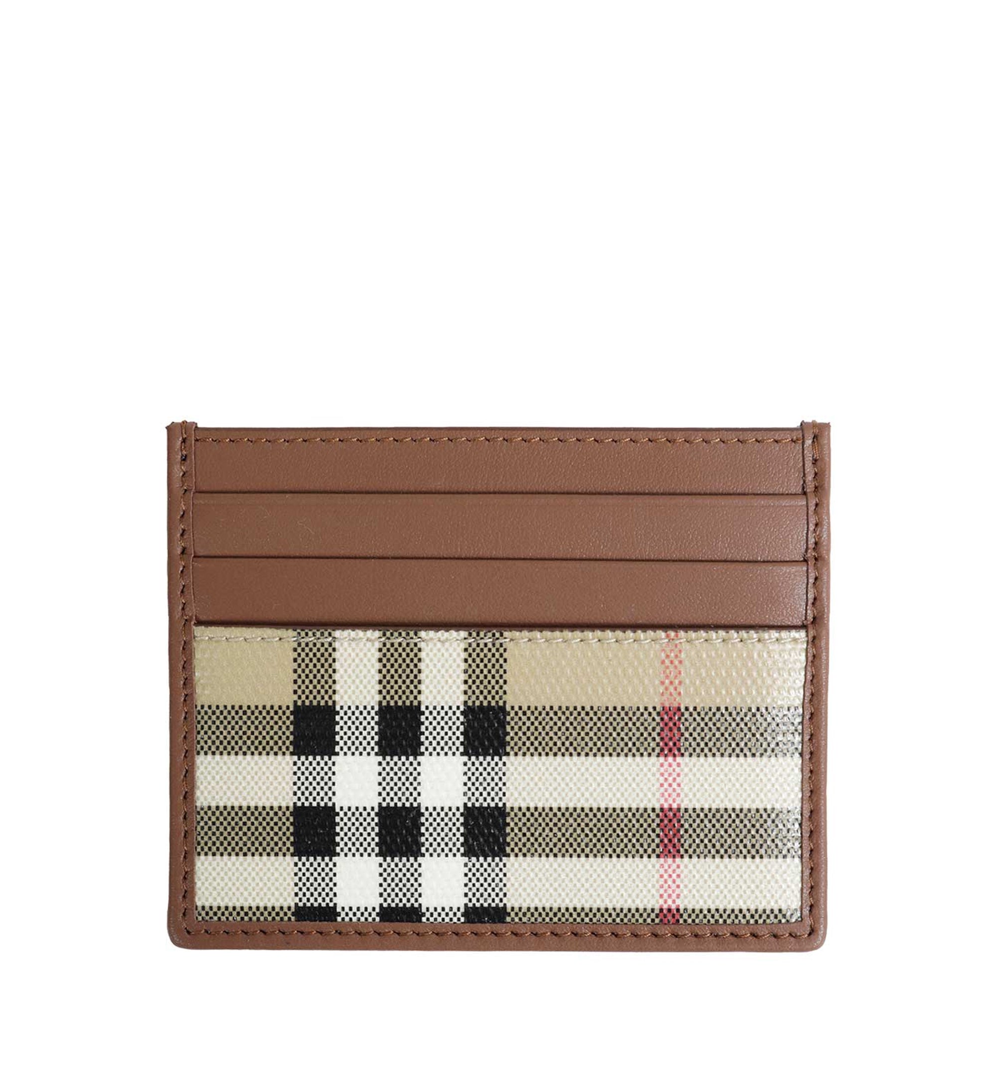 Burberry Check Cotton and Leather Card Holder