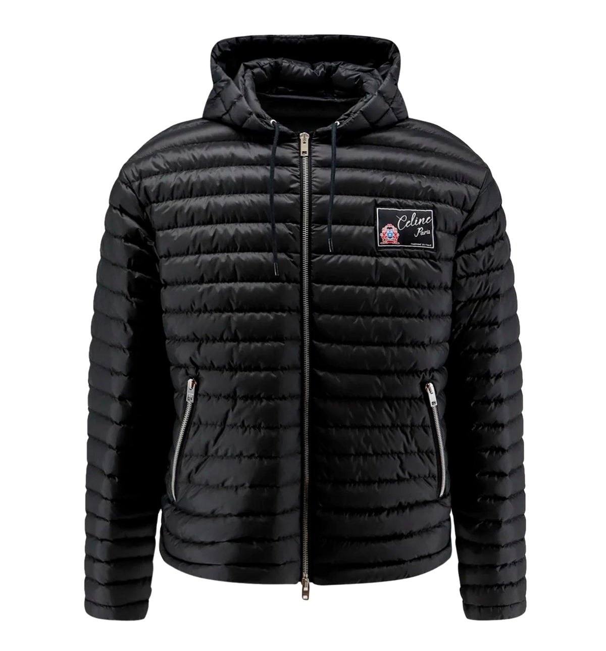 Hooded quilted down jacket