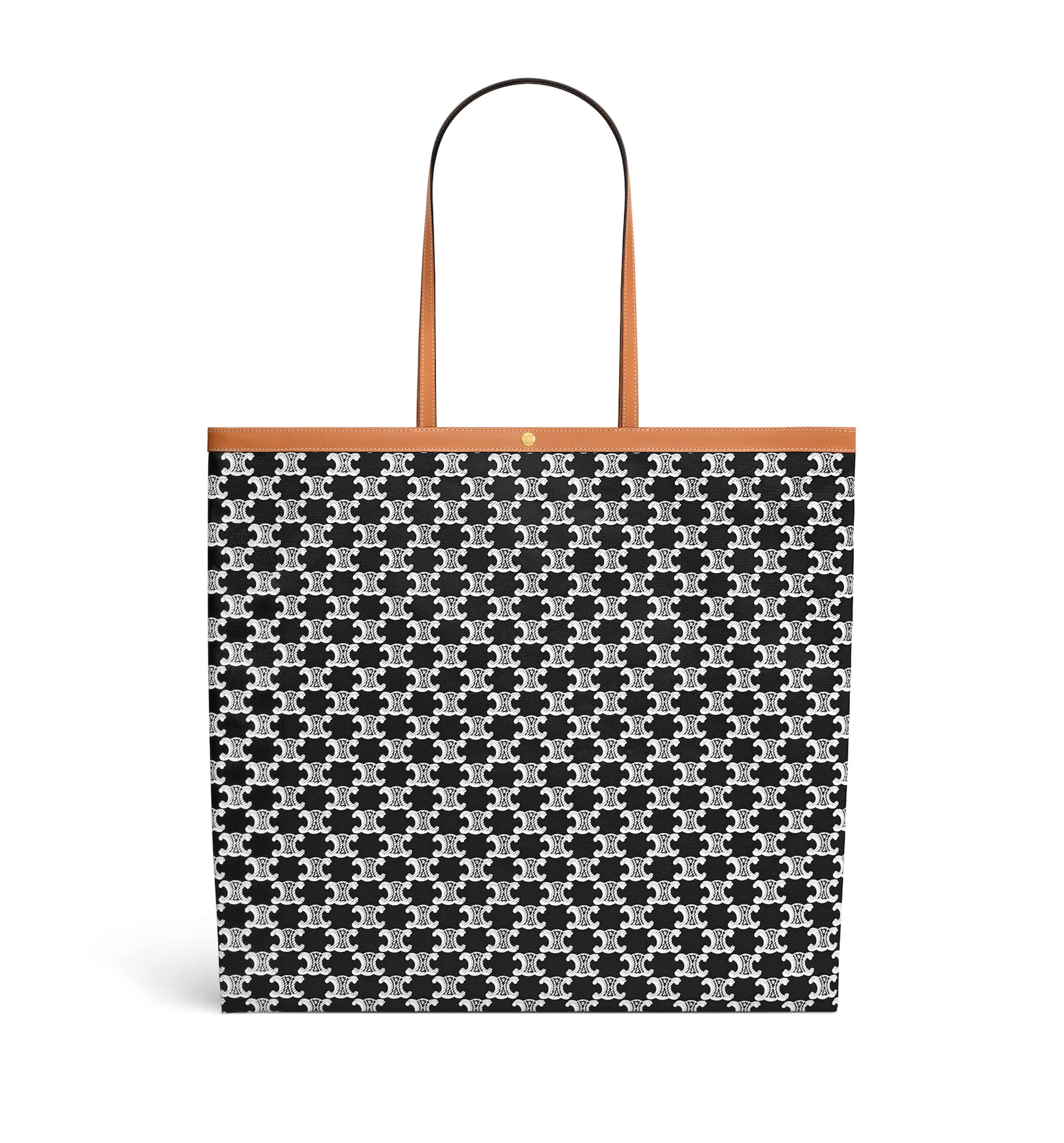 Large Flat Shopper In Triomphe Canvas And Natural Calfskin