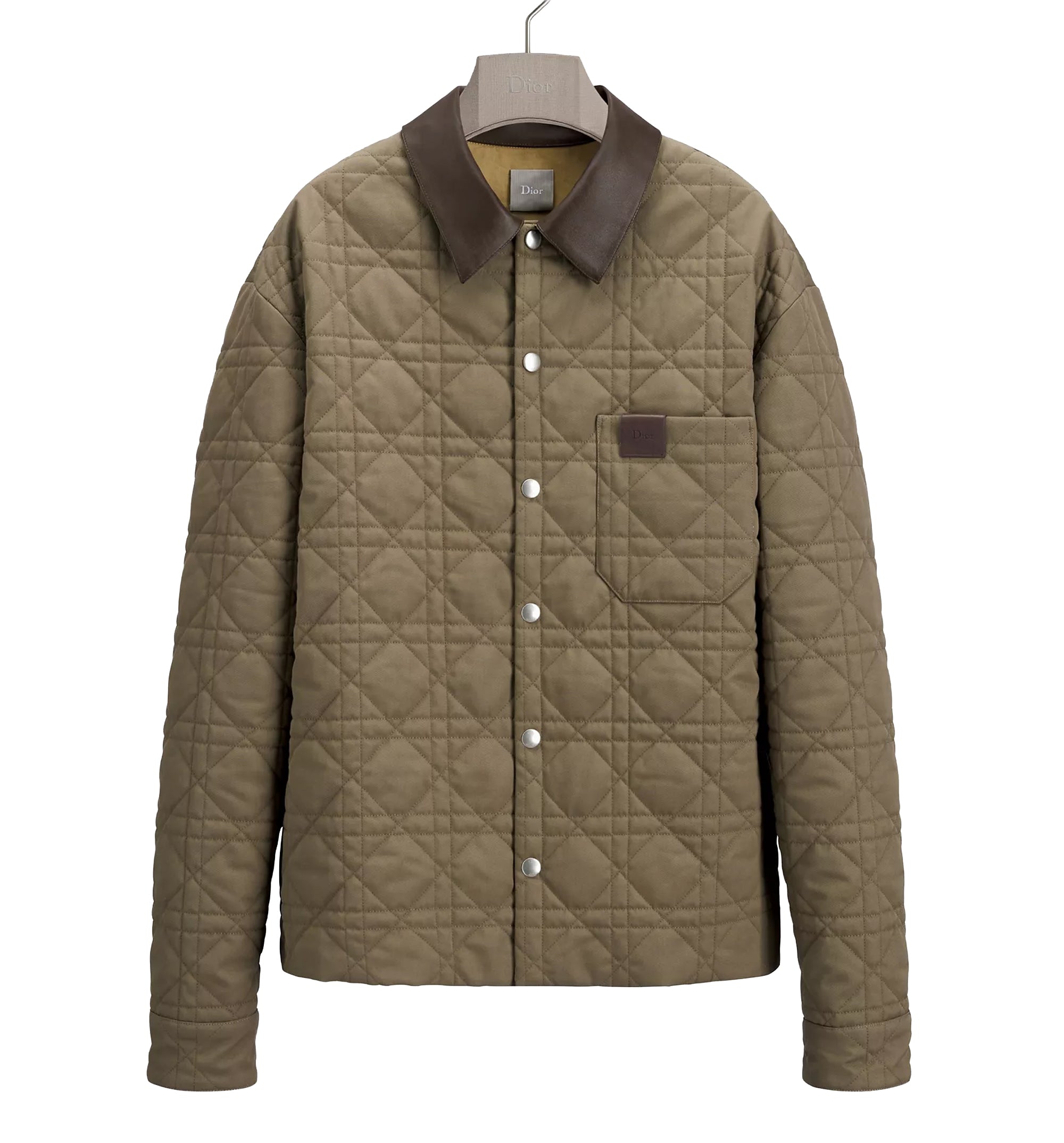 Cannage Overshirt with Leather Dior Patch