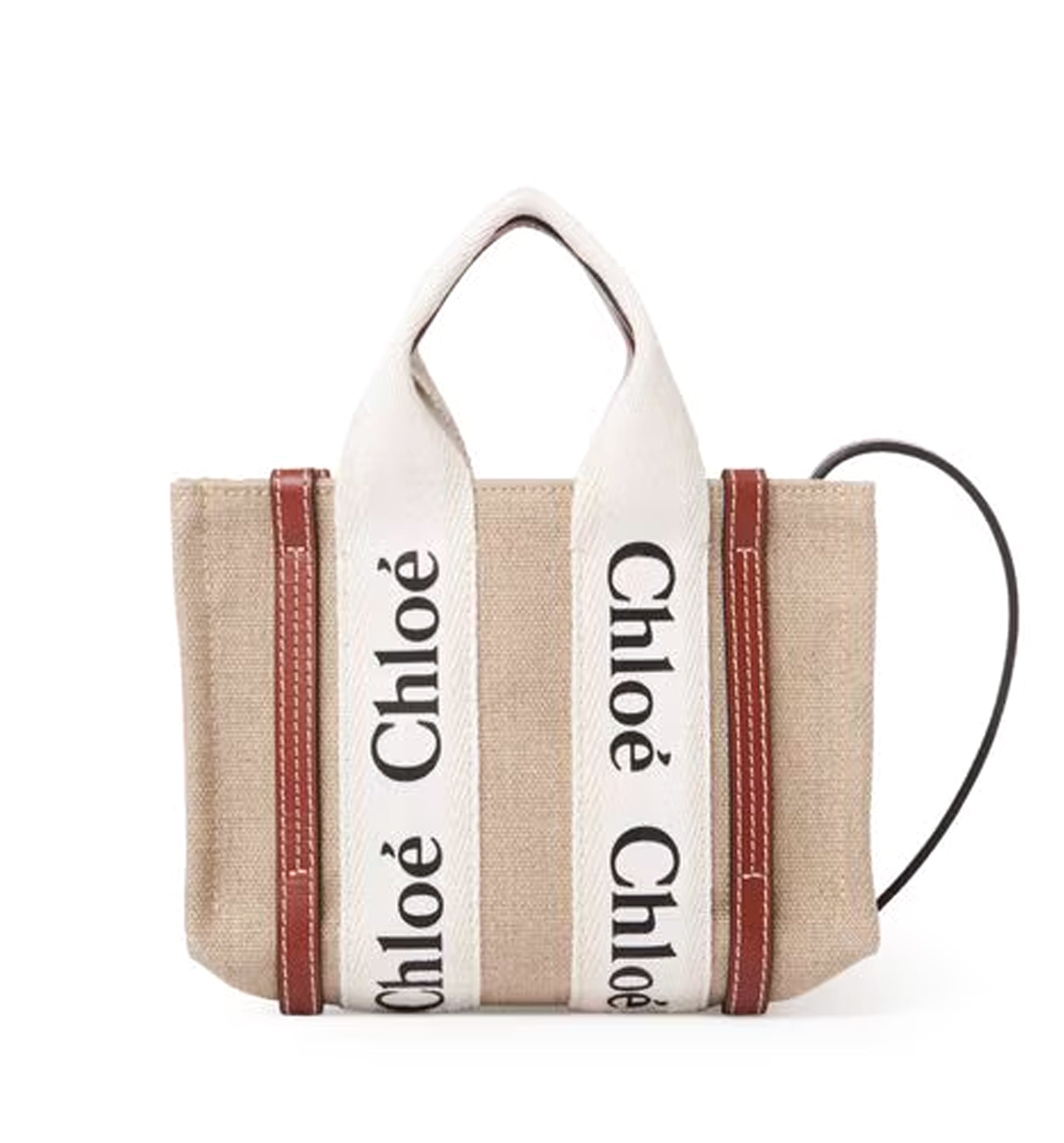 Mini Woody Tote Bag In Linen