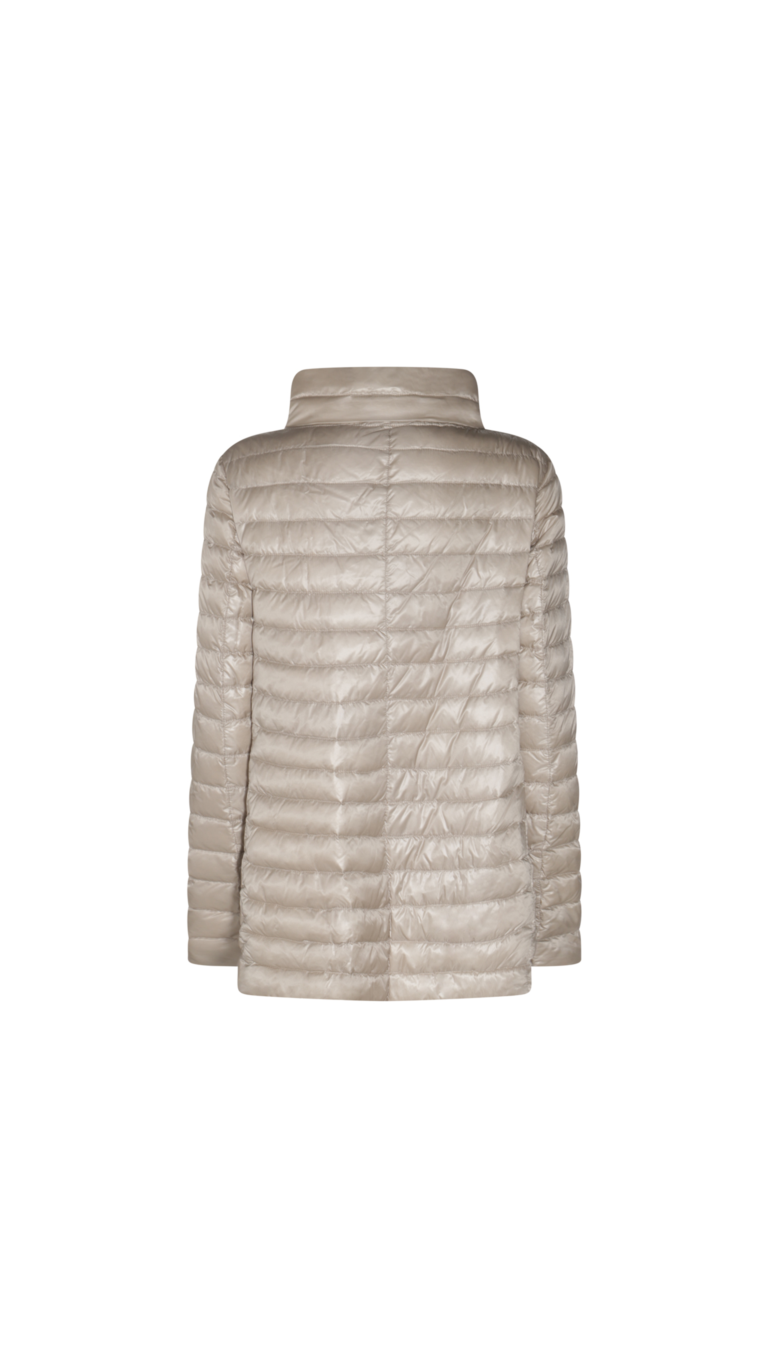 Reversible Lightweight Long Down Jacket - Chantilly/Camel